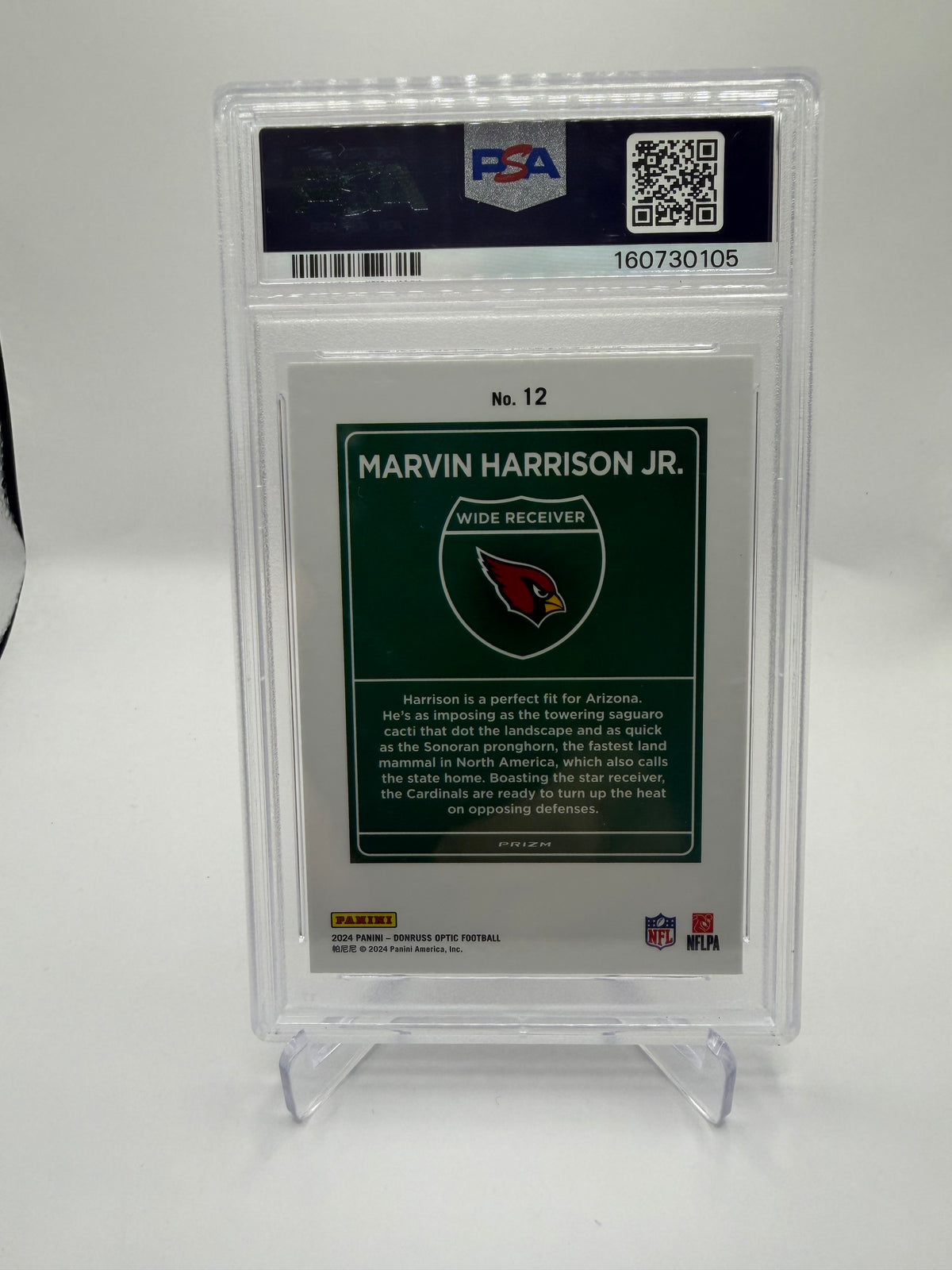 2024 Donruss Optic Football Downtown! Marvin Harrison Jr. Rookie #12 PSA 9