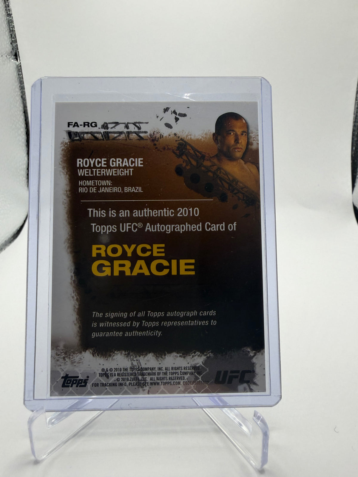 2010 Topps UFC Fighter Autographs Royce Gracie Autograph #FA-RG