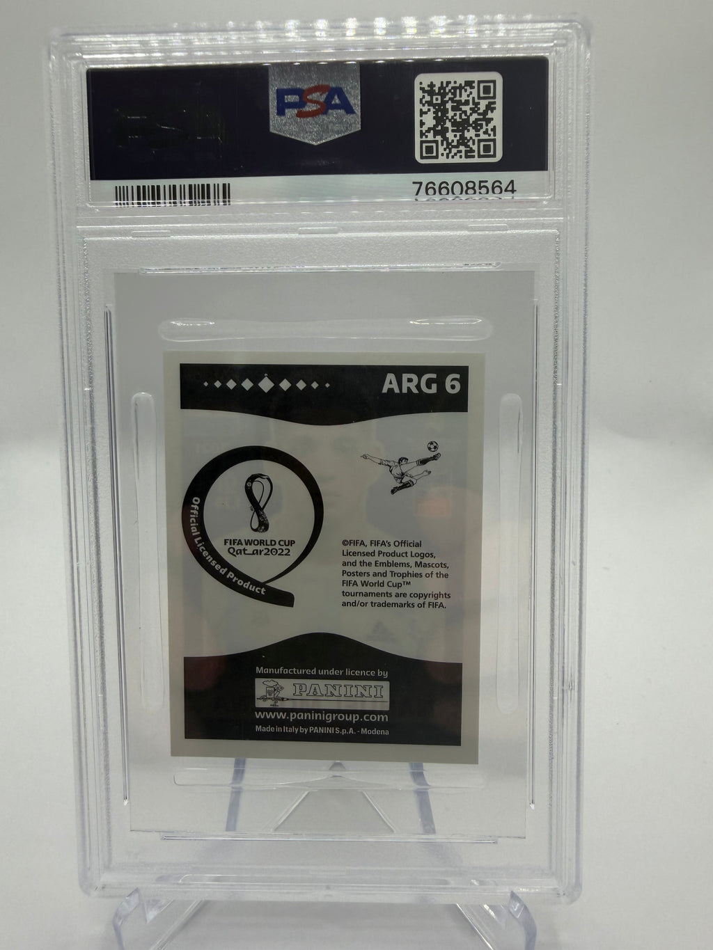 2022 Panini FIFA World Cup Qatar Stickers Gray Back Nahuel Molina #ARG6 PSA 9