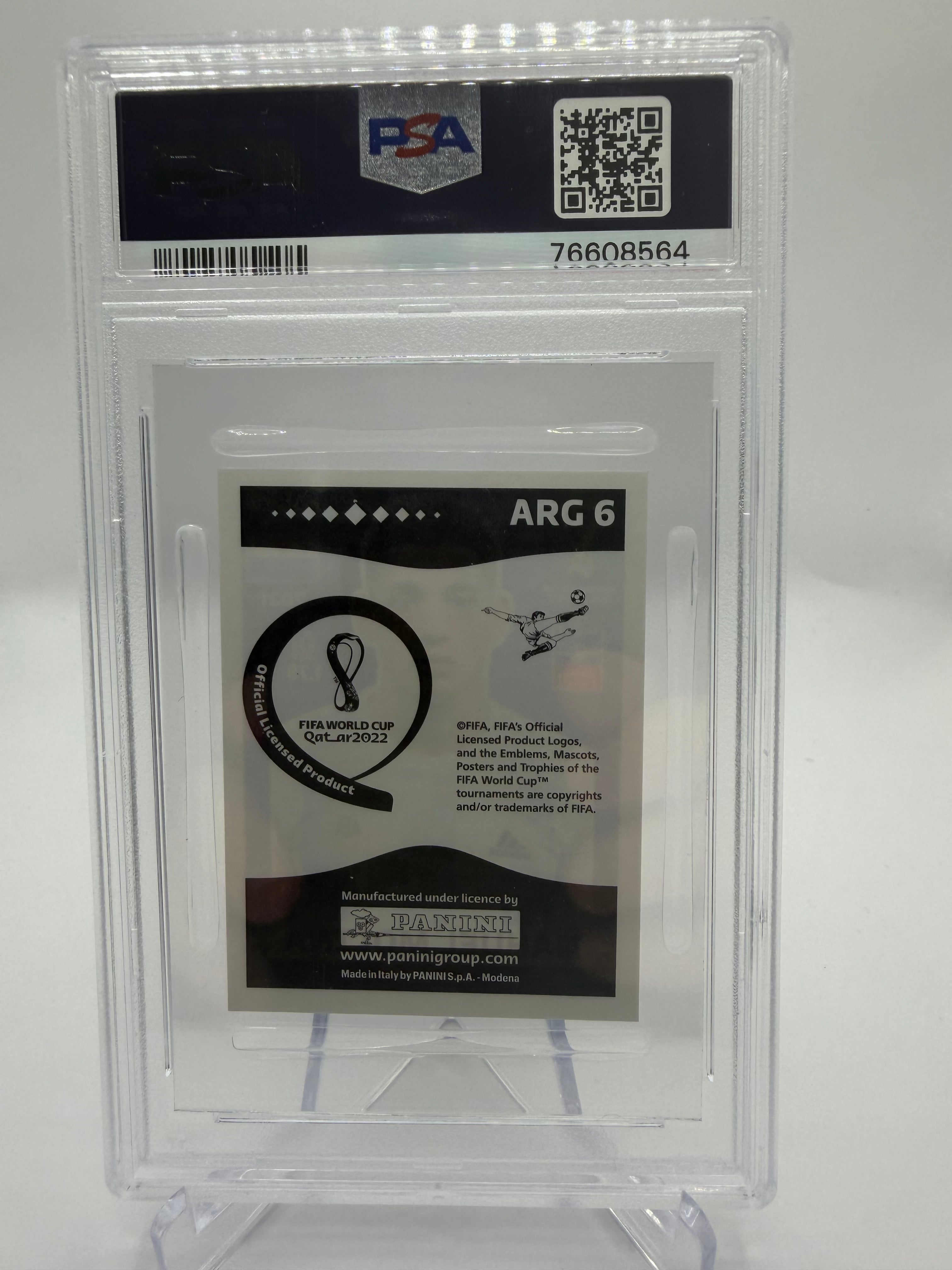 2022 Panini FIFA World Cup Qatar Stickers Gray Back Nahuel Molina #ARG6 PSA 9