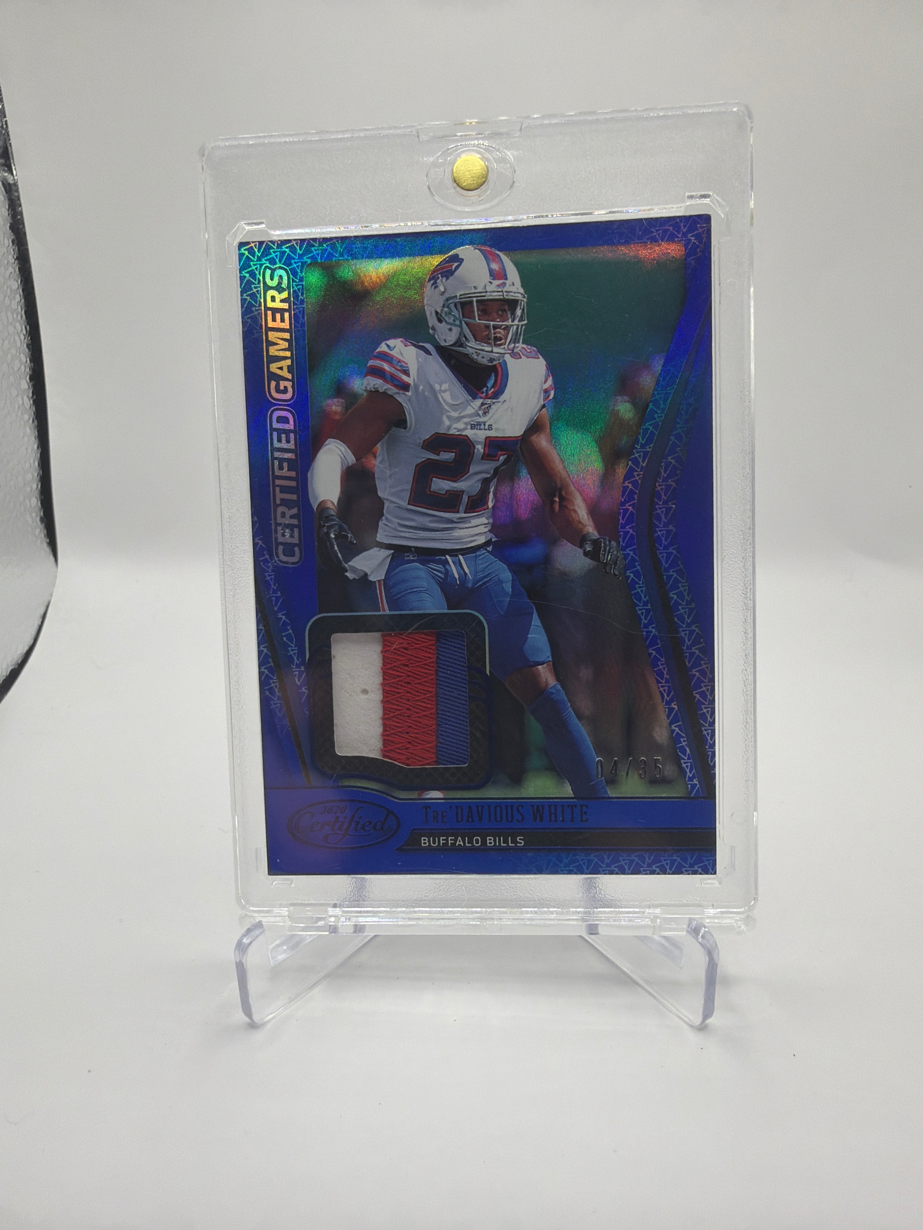 2020 Panini Certified Football Certified Gamers Mirror Blue Prime Tre'Davious White Game-Worn Patch /35