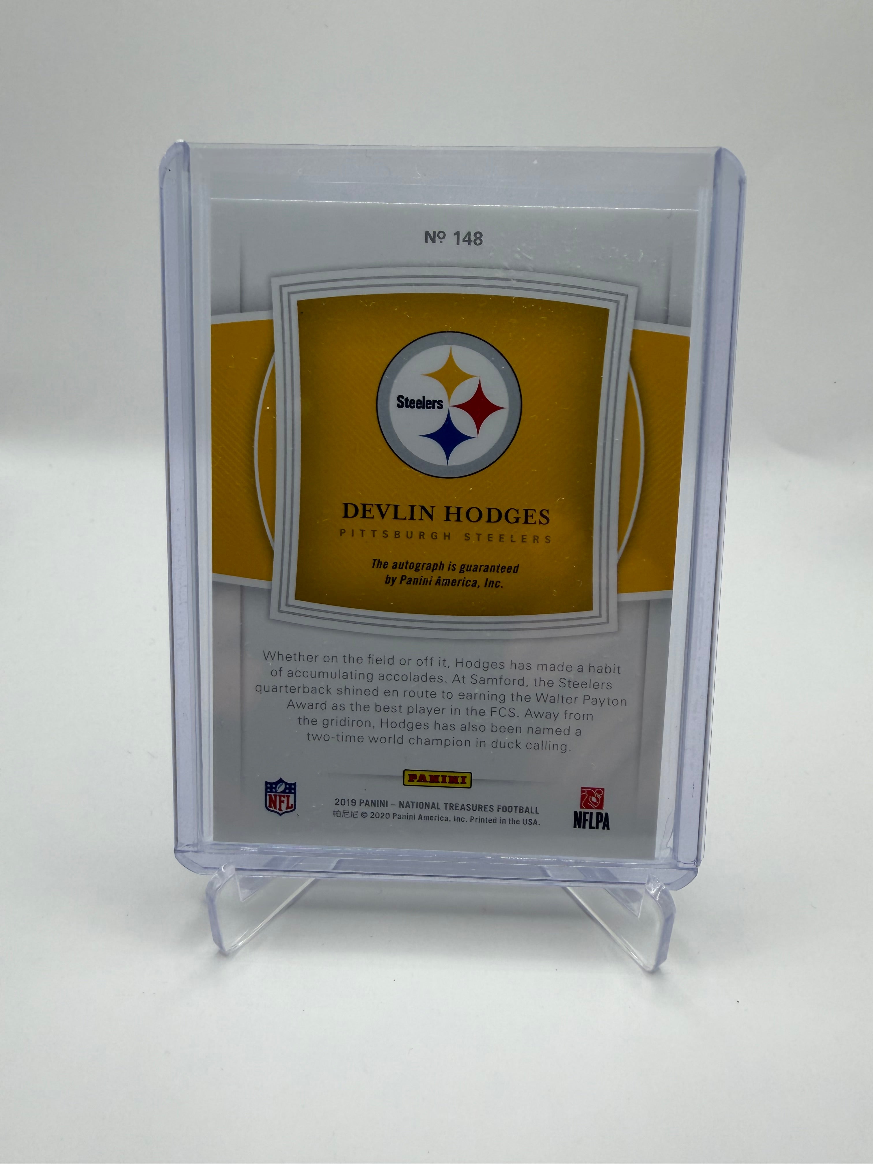 2019 Panini National Treasures Football Devlin Hodges Rookie Autograph #148 Serial Numbered /49