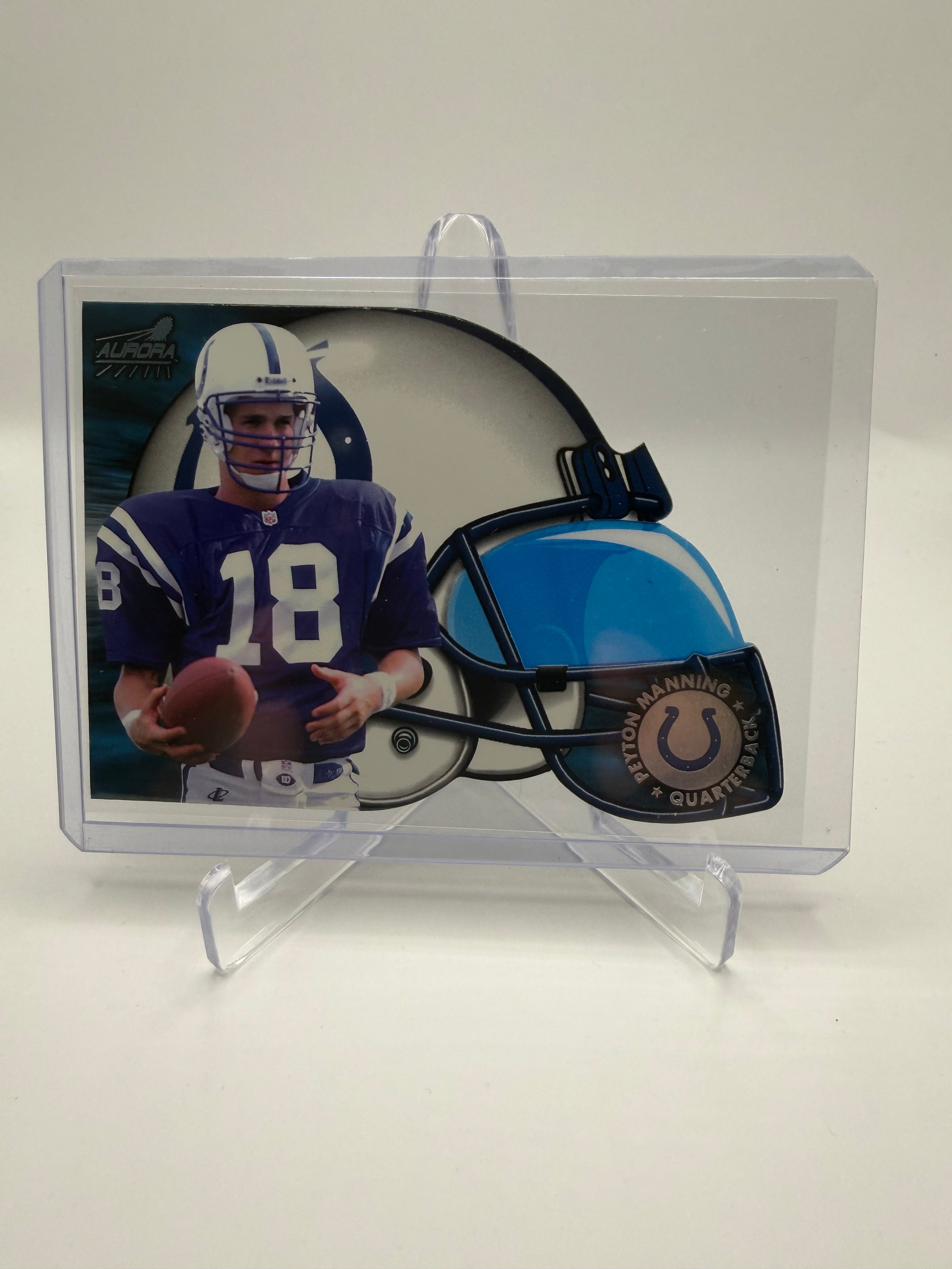 1998 Pacific Aurora Face Mask Cel Fusions #9 Peyton Manning Rookie Insert Diecut