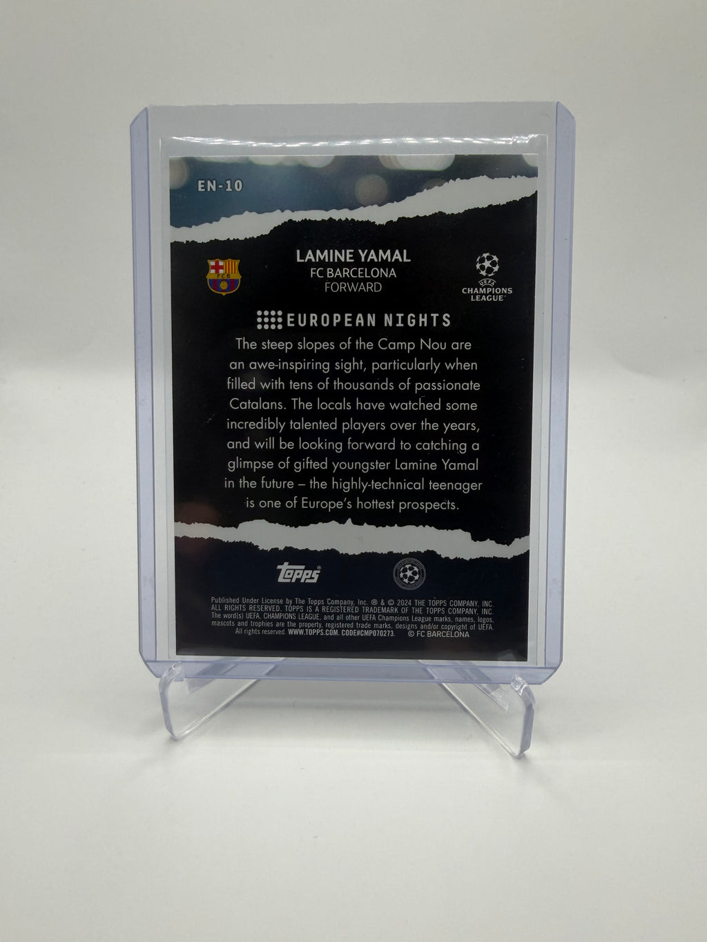 2023-24 Topps UEFA Club Competitions European Nights Lamine Yamal Rookie #EN-10 Base Insert