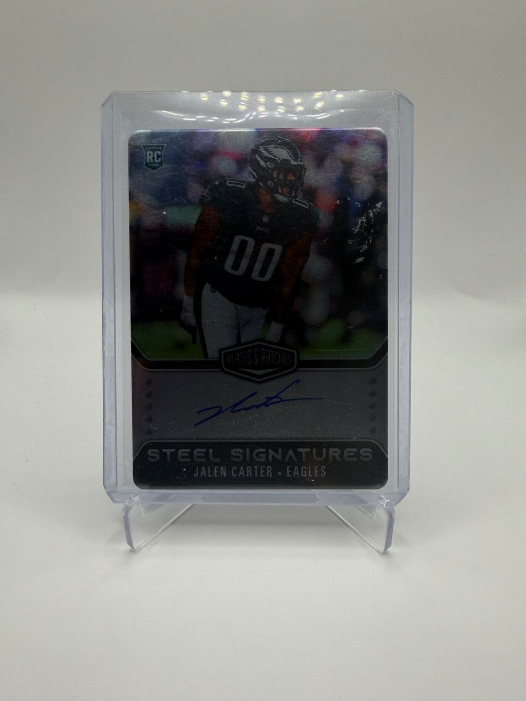 2023 Panini Plates & Patches Football Steel Signatures Jalen Carter Rookie Autograph /300