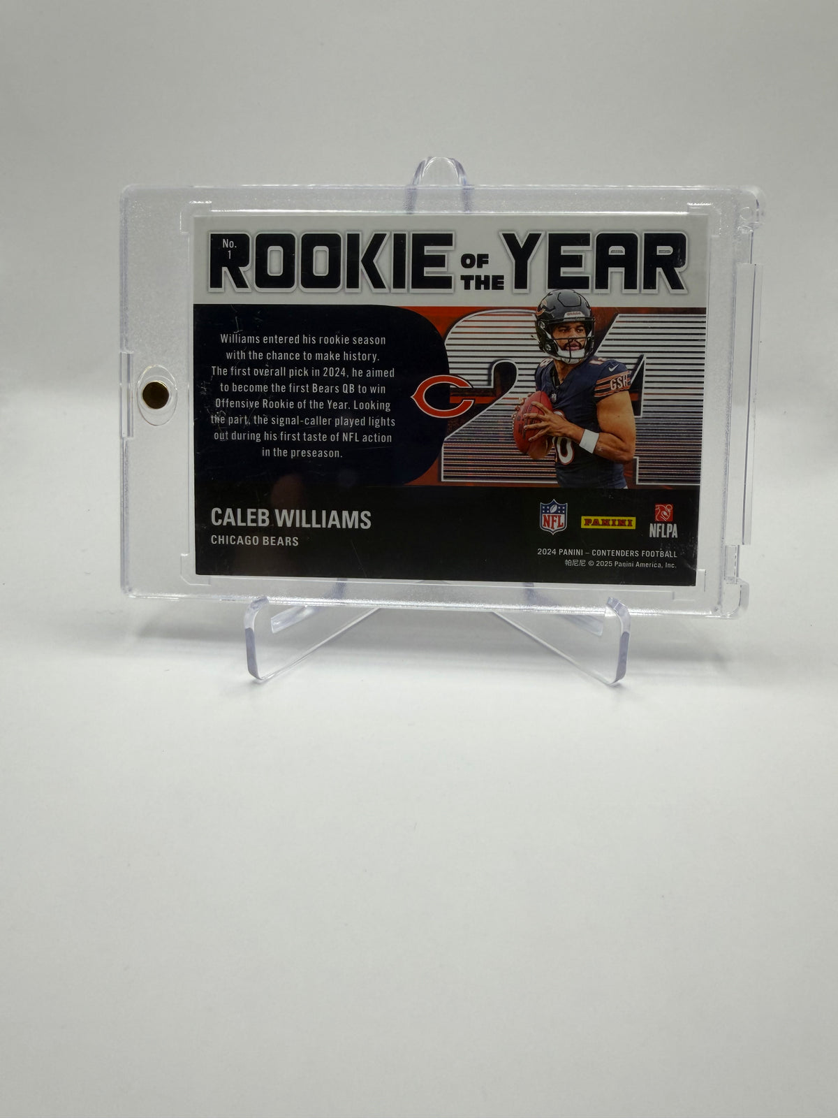 2024 Panini Contenders Football Rookie of the Year Contenders #1 Caleb Williams Rookie Card