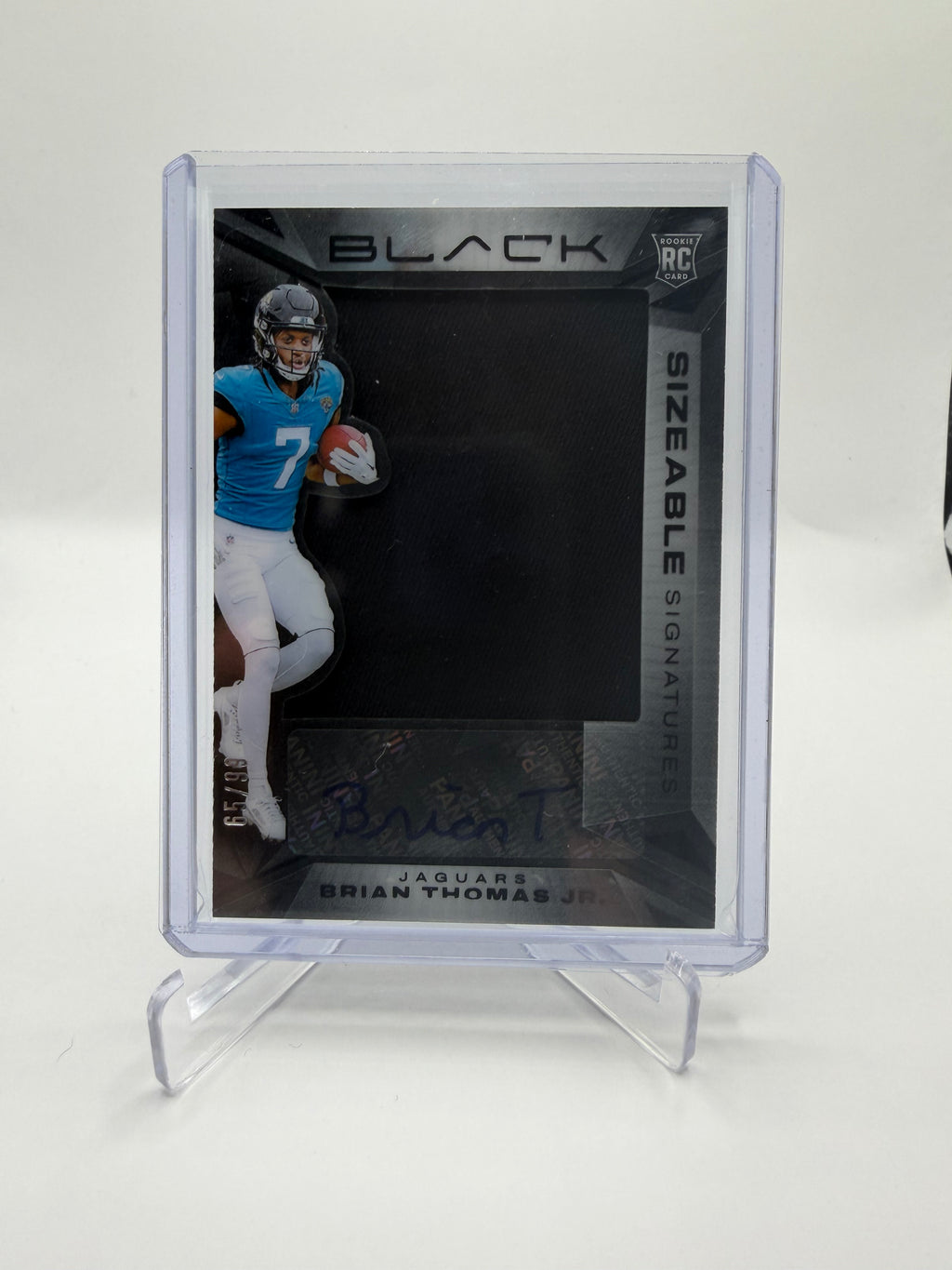 2024 Panini Black Football Brian Thomas Jr. Sizeable Signatures Rookie Jersey Autograph #SSR-BTJ /99
