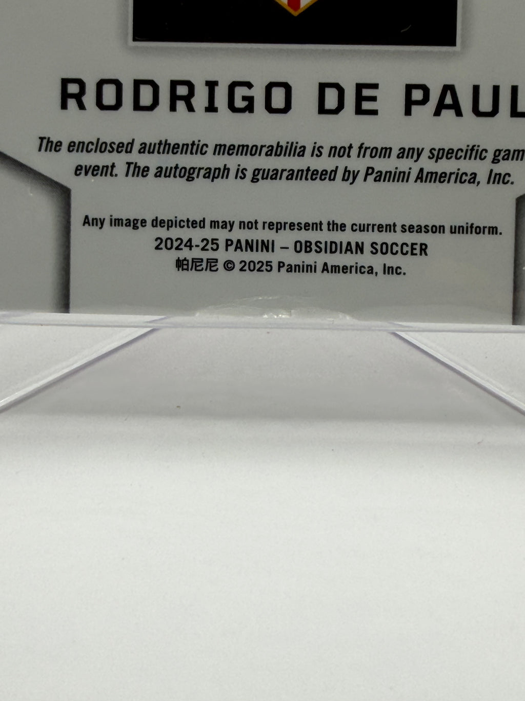 2024-25 Panini Obsidian Soccer Rodrigo De Paul Dual Jersey Autographs /99 #DJ-RDP