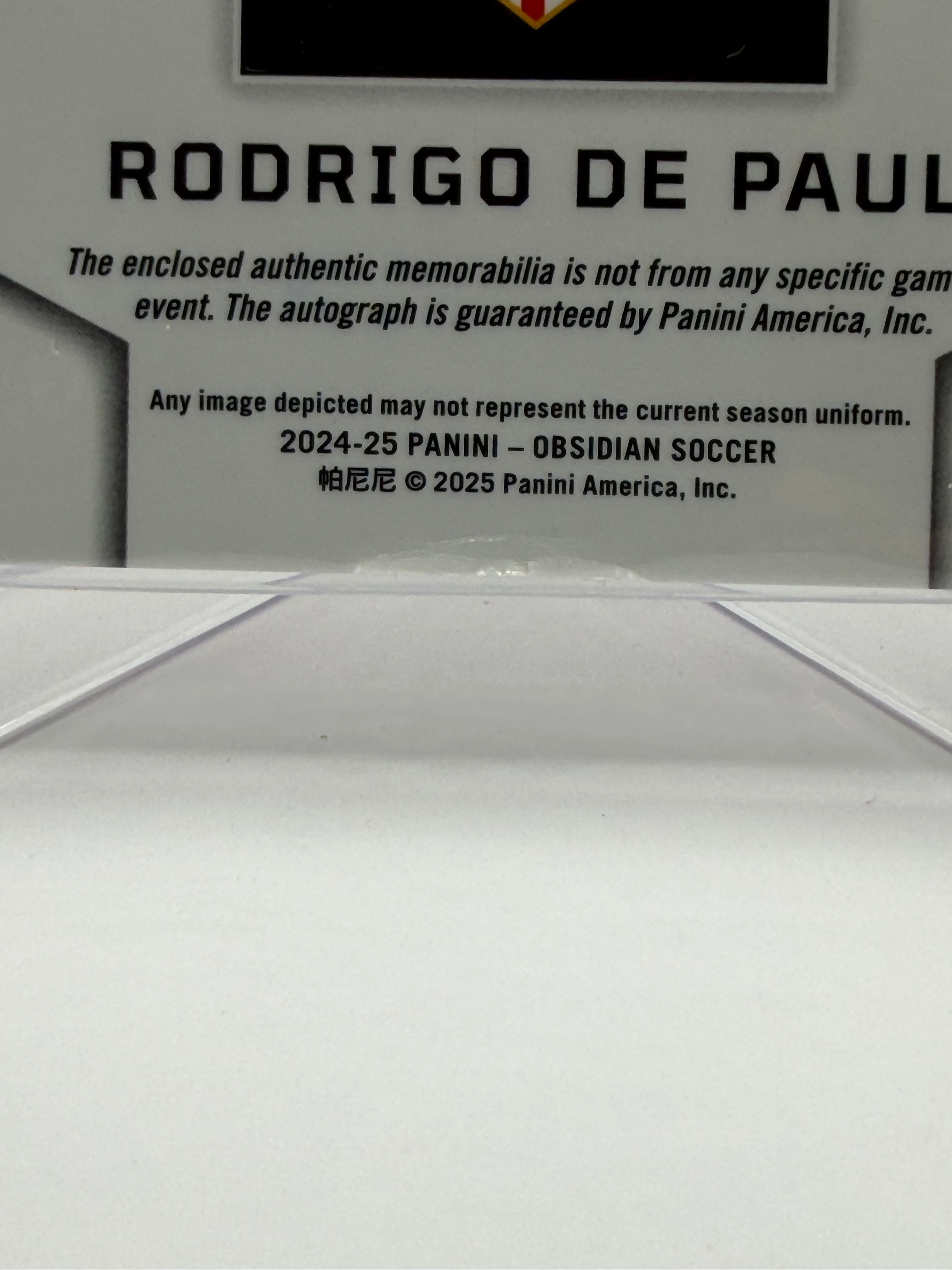 2024-25 Panini Obsidian Soccer Rodrigo De Paul Dual Jersey Autographs /99 #DJ-RDP