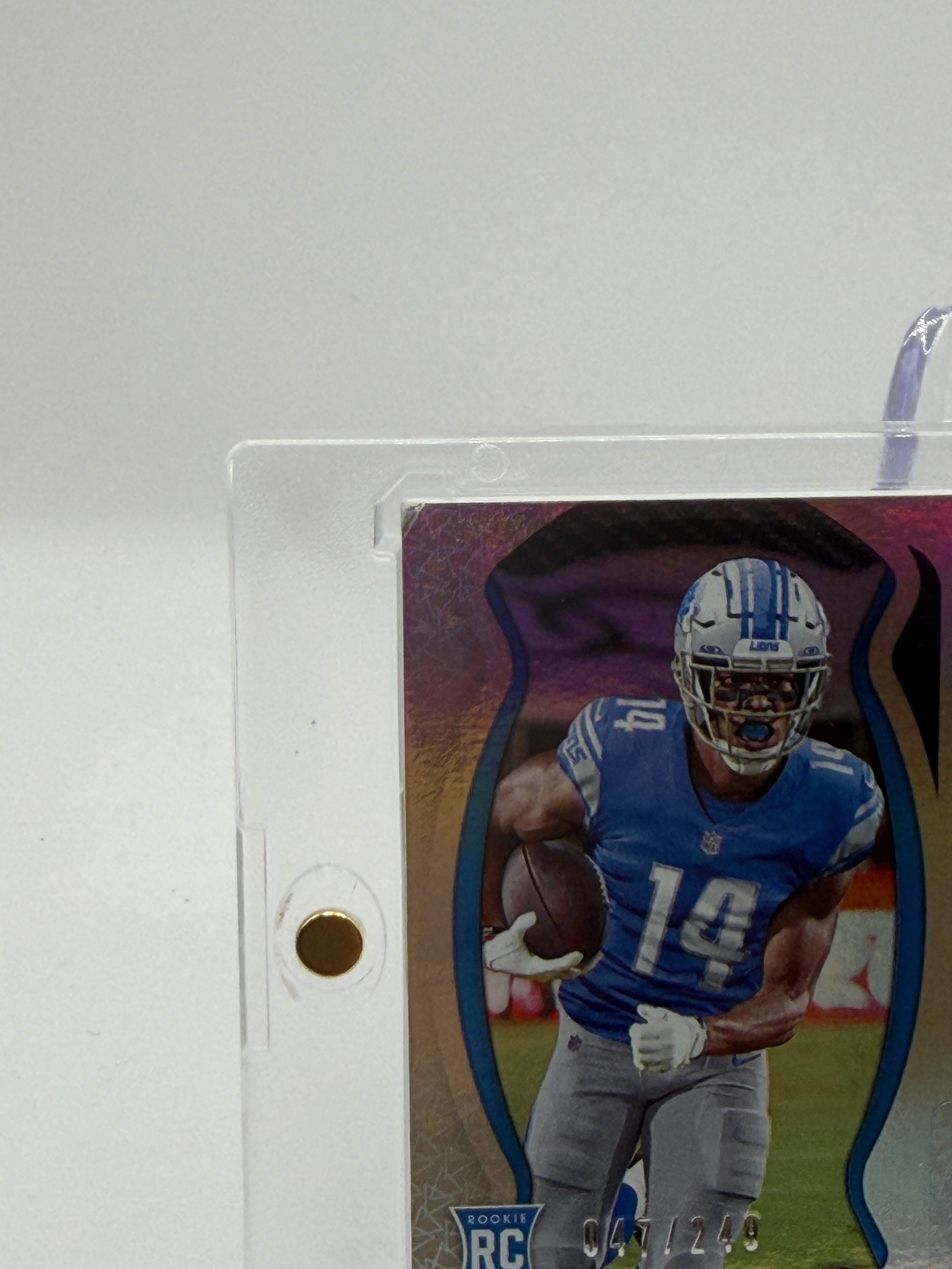 2021 Panini Certified Football Freshman Fabric Mirror Orange Amon-Ra St. Brown Rookie Patch Auto /249 #228