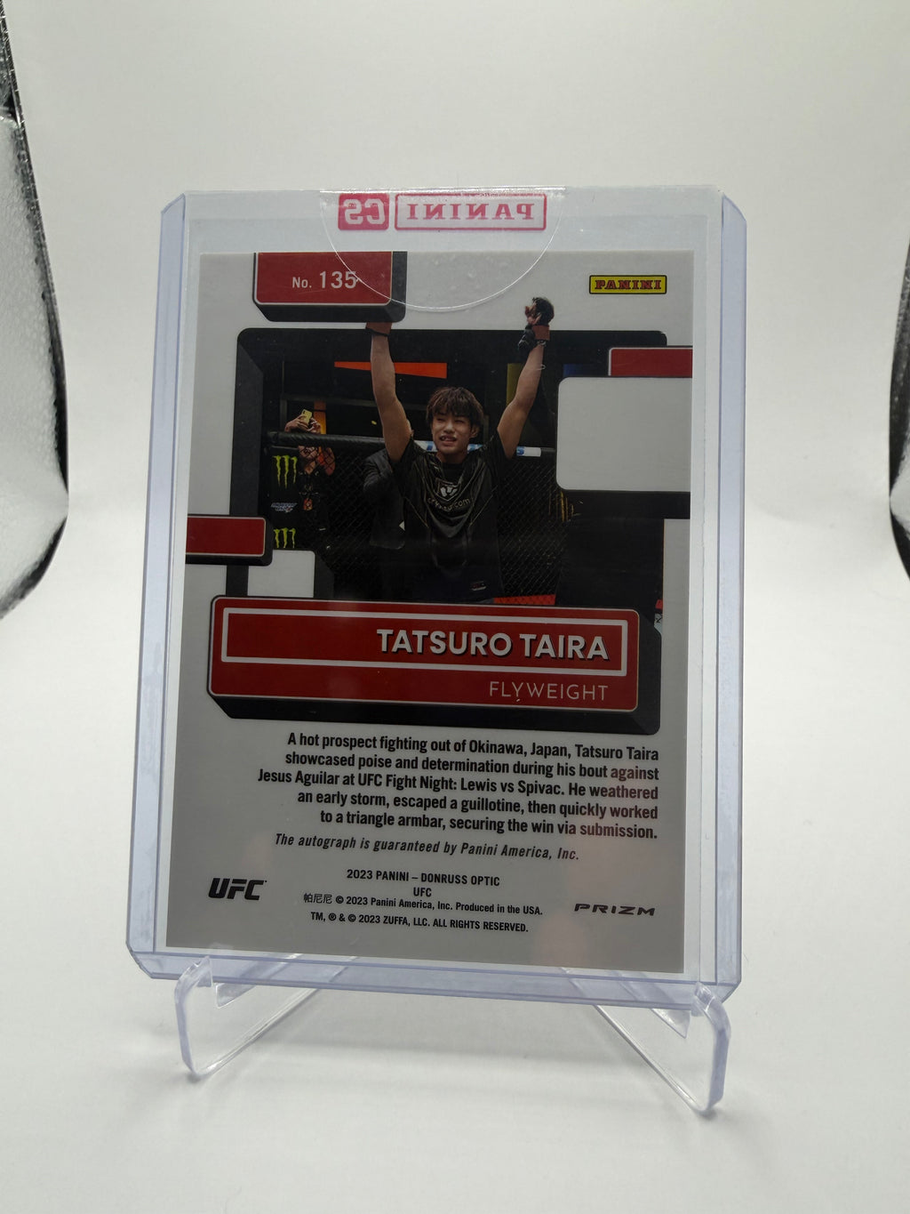 2023 Panini Donruss Optic UFC Tatsuro Taira Rated Rookie Signatures Purple Prizm Autograph #135