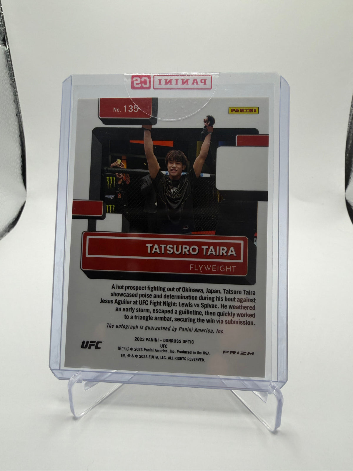 2023 Panini Donruss Optic UFC Tatsuro Taira Rated Rookie Signatures Purple Prizm Autograph #135