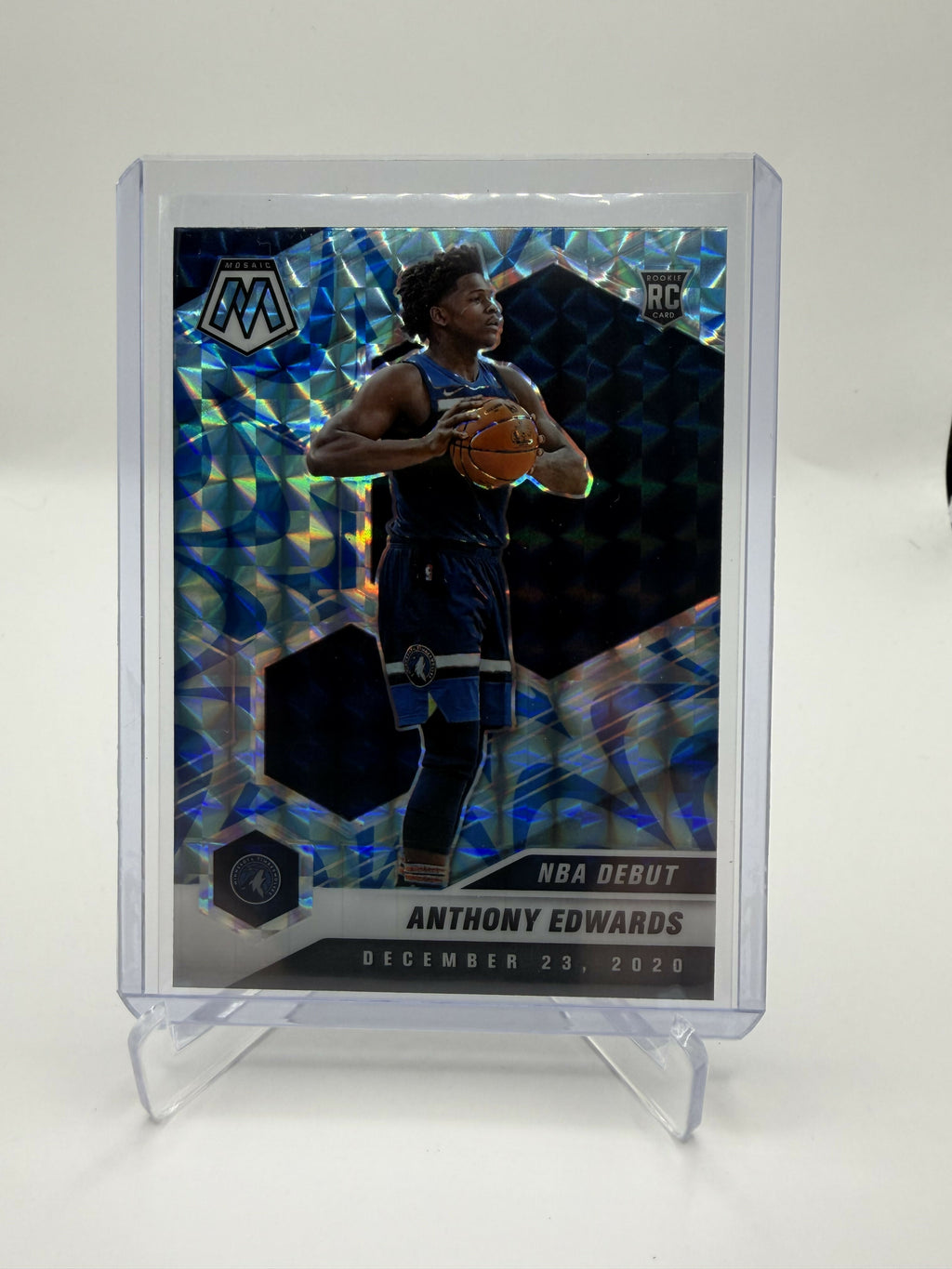 2020-2021 Panini Mosaic Anthony Edwards Blue Reactive NBA Debut