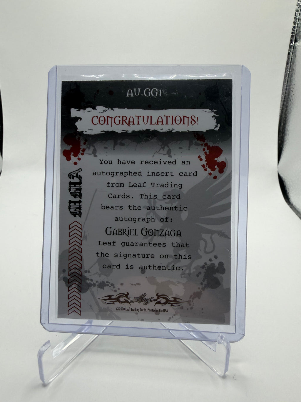 2010 Leaf MMA Autographs Gabriel Gonzaga Authentic Signature #AU-GG1