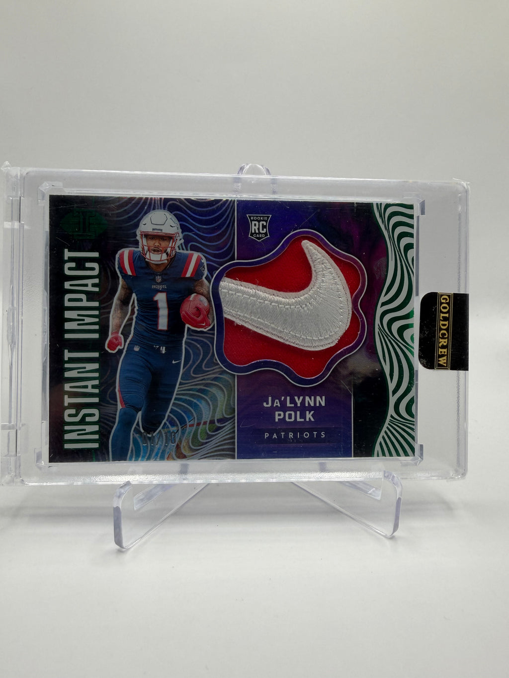 2024 Panini Illusions Football Instant Impact Ja'Lynn Polk Rookie Patch Card Logo /10