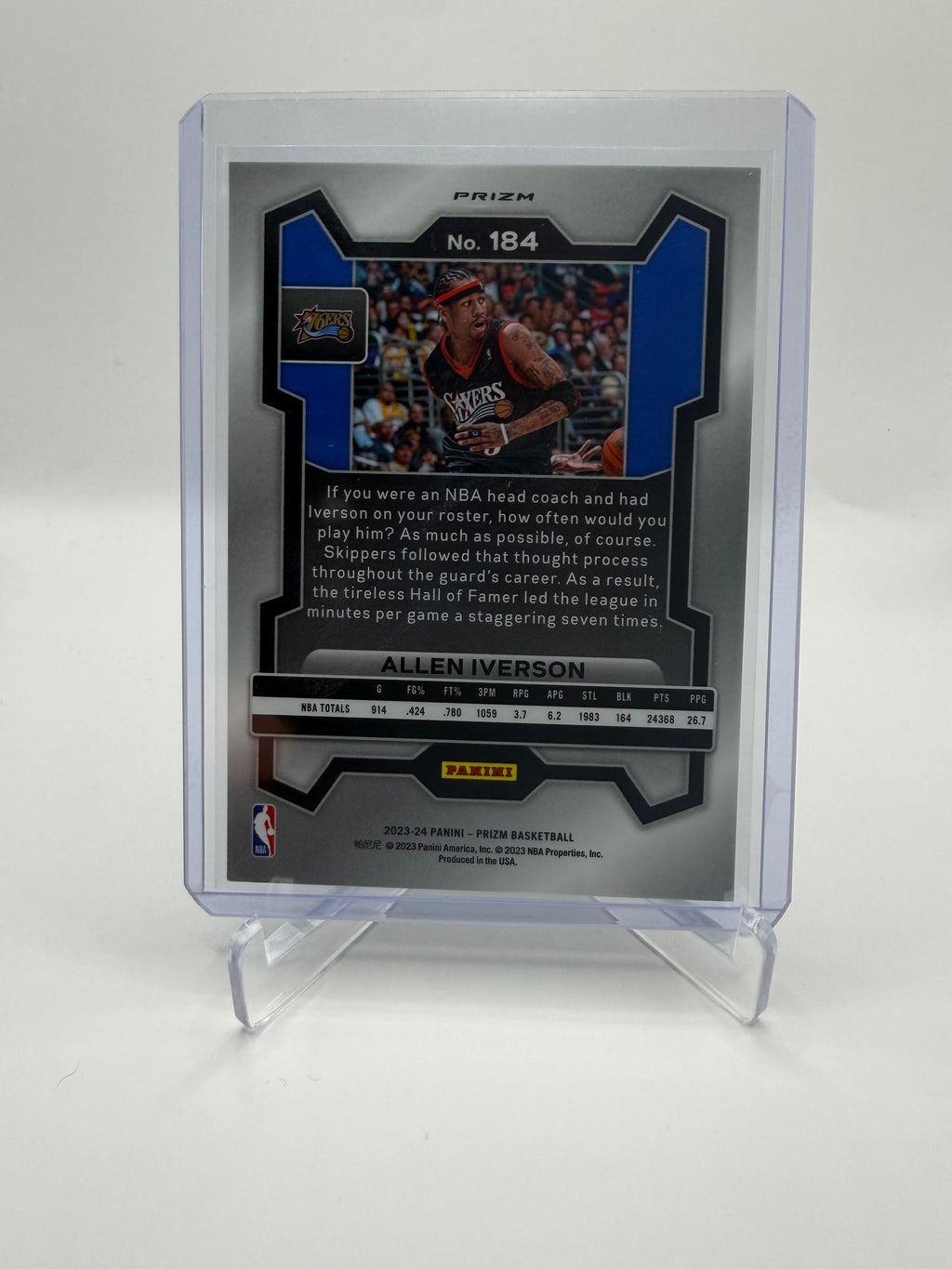 2023-24 Panini Prizm Basketball Allen Iverson Glitter SSP #184