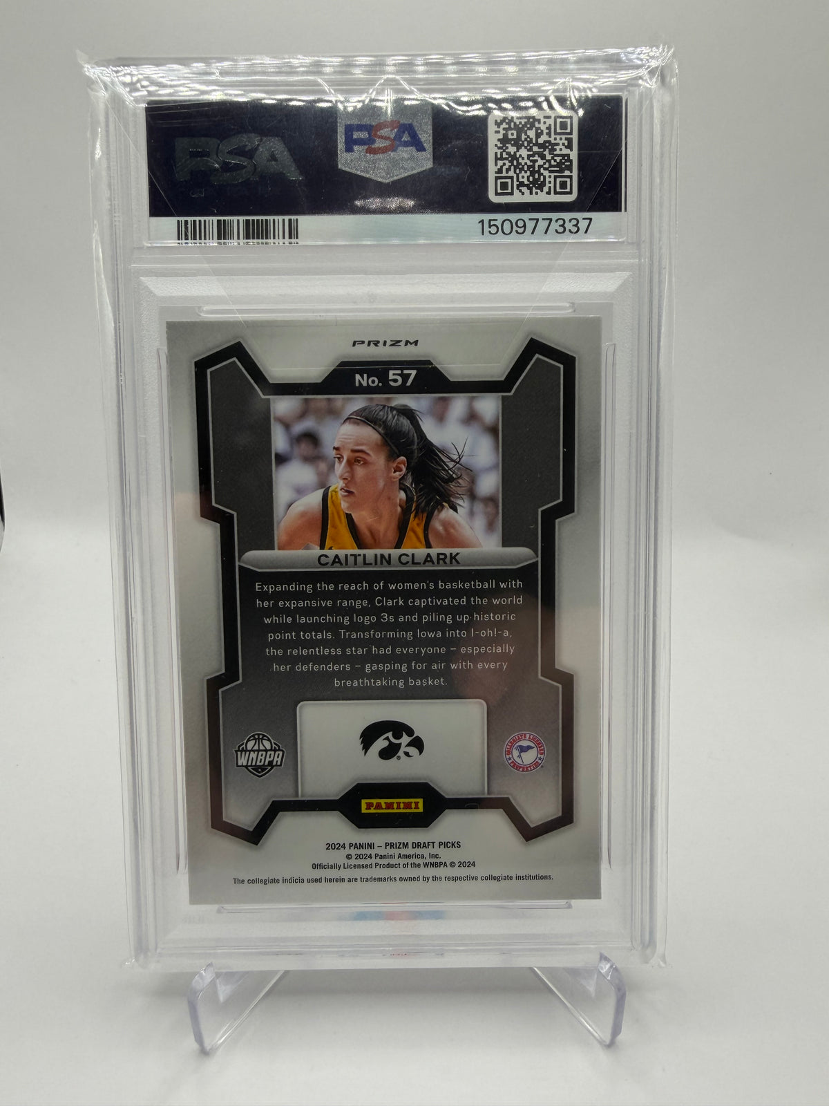 2024 Panini Prizm Draft Picks Caitlin Clark Red Ice Prizm Rookie #57 PSA 10