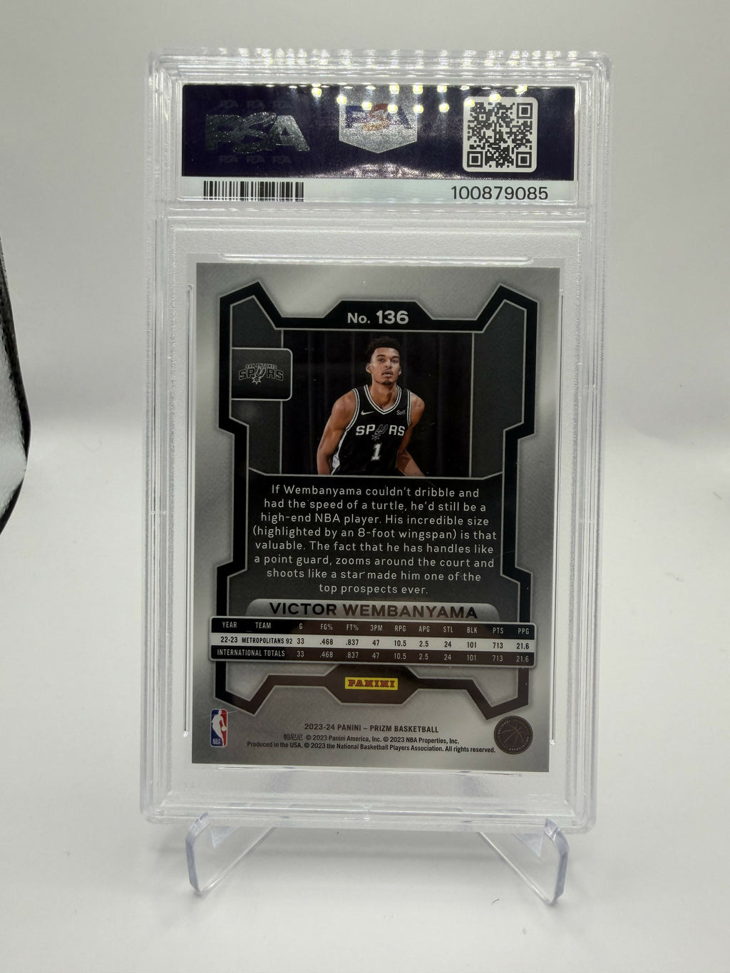 2023 Victor Wembanyama Prizm Base Rookie PSA 9