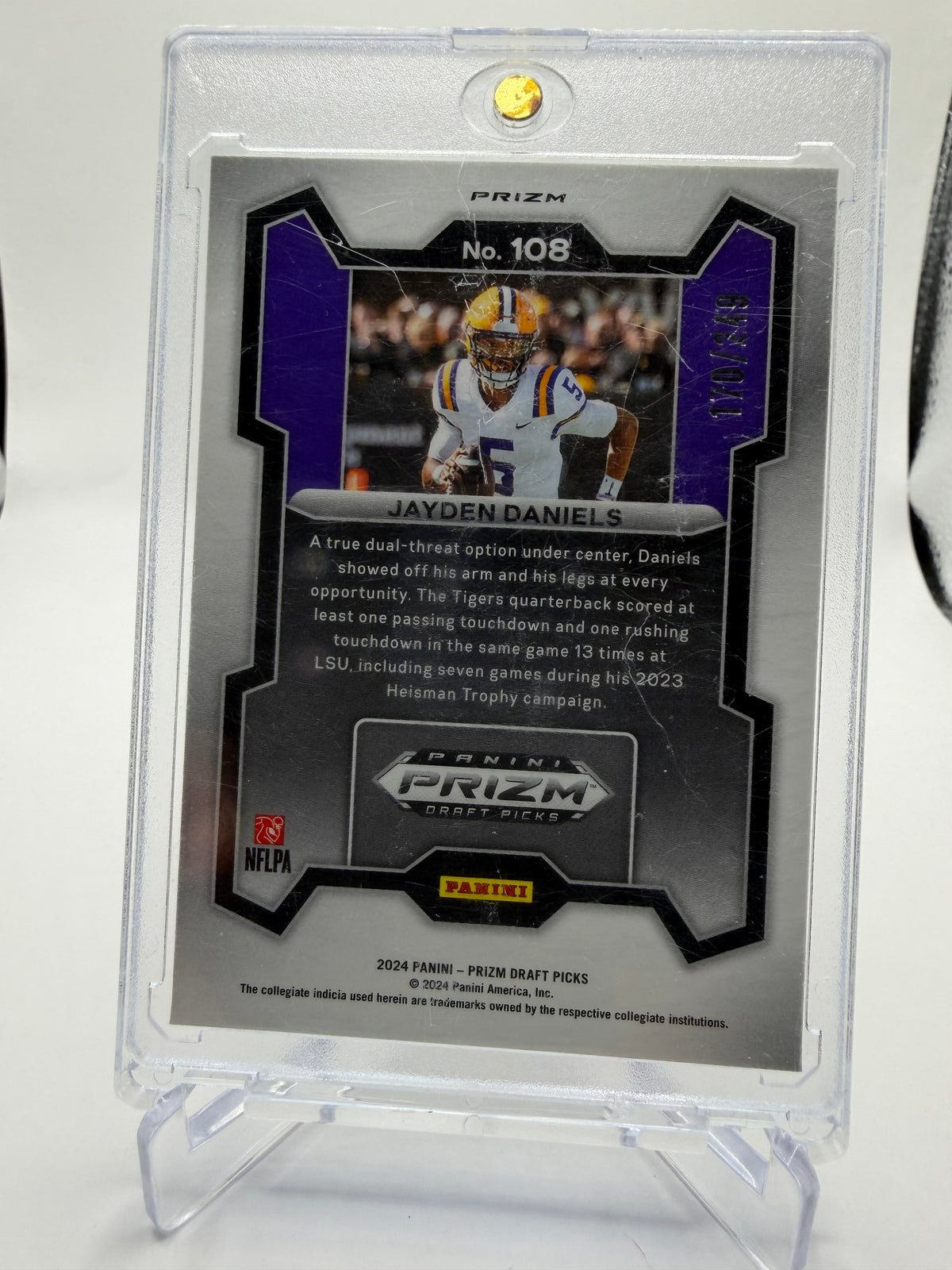2024 Panini Prizm Draft Picks Jayden Daniels Blue Prizm Rookie Card #108
