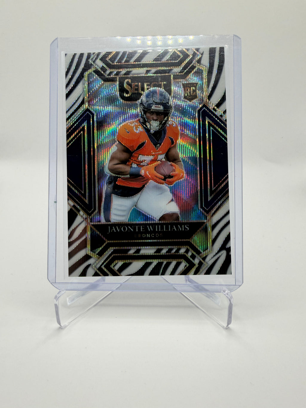 2021 Panini Select Football Javonte Williams Rookie Club Level Zebra Prizm #257