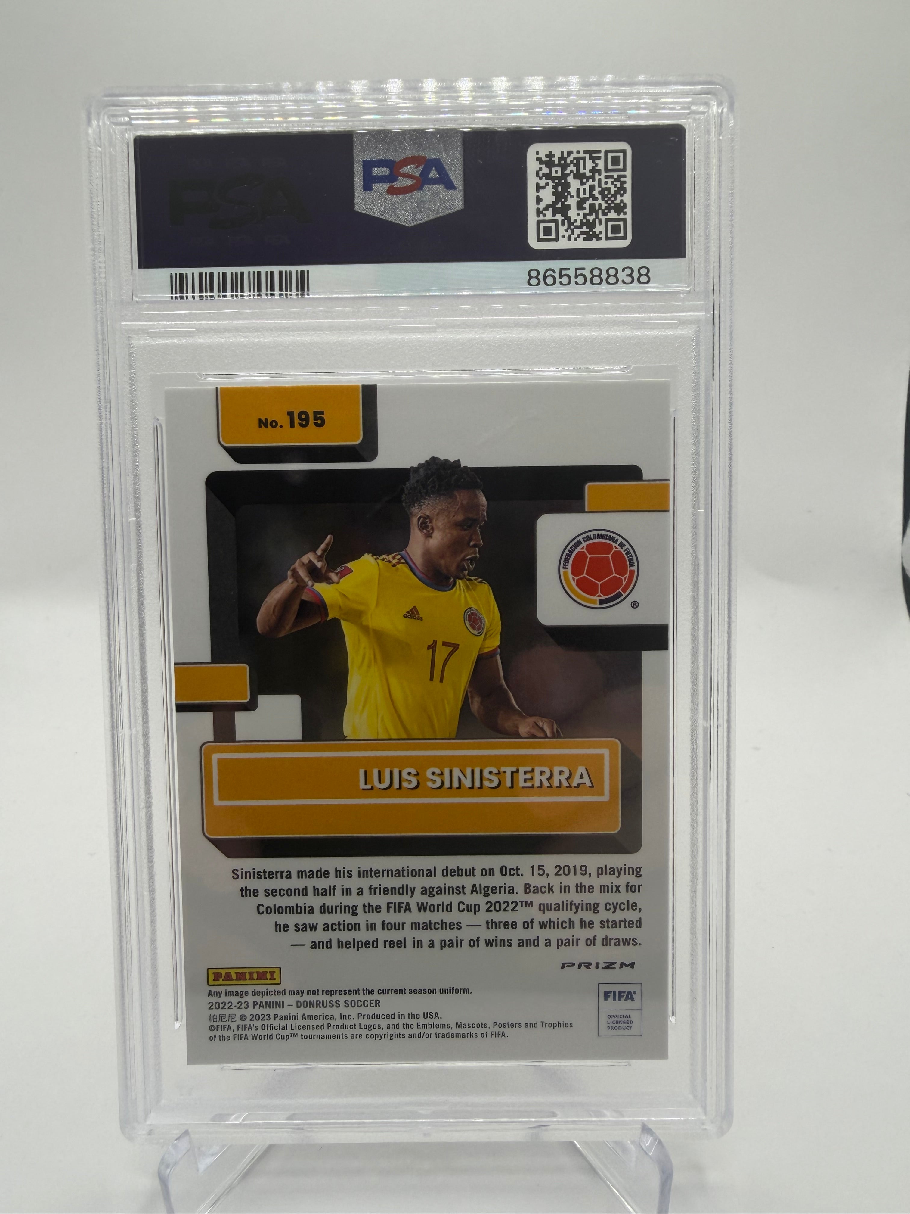 2022-23 Panini Donruss FIFA Luis Sinisterra Rated Rookie #195 Optic Photon Parallel PSA 9
