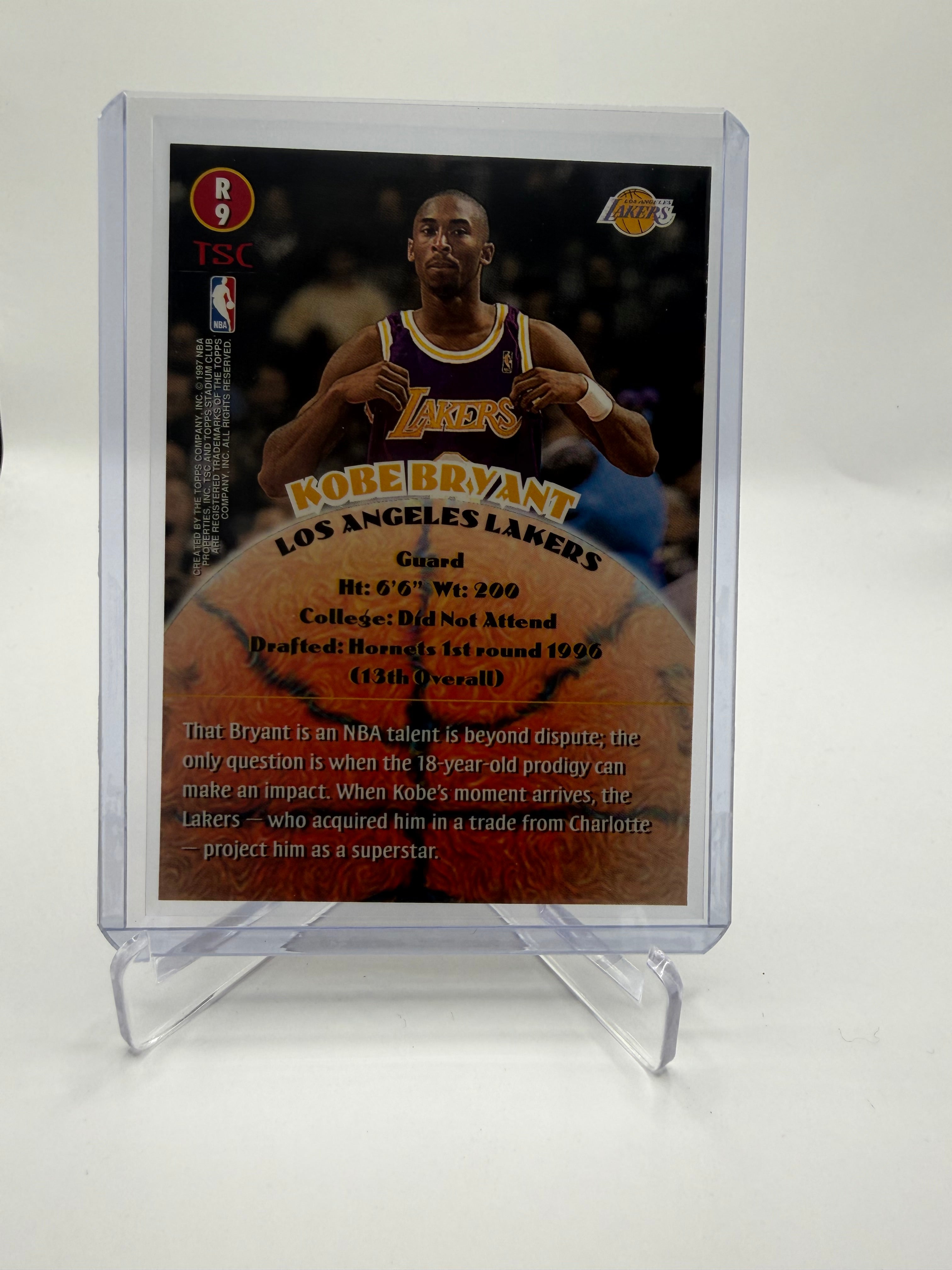 1996-97 Topps Stadium Club Rookies Kobe Bryant #R9 Rookie Card