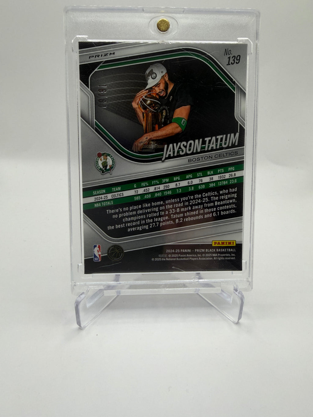 2024-25 Panini Prizm Black Basketball Orange Prizm Jayson Tatum #139 /60