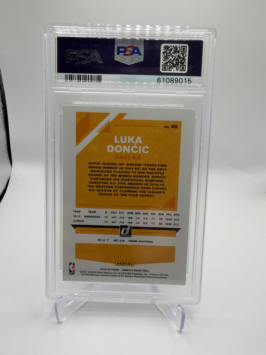 2019-20 Panini Donruss Basketball Luka Doncic #46 Base PSA 9 Mint