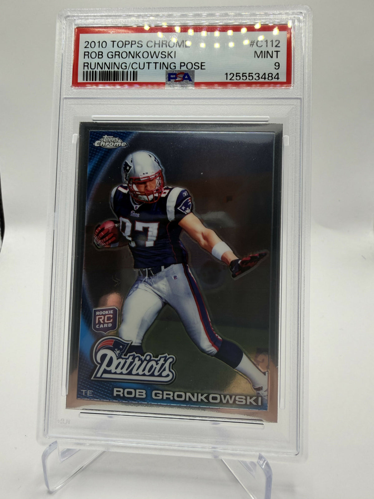 2010 Topps Chrome Rob Gronkowski Running Rookie PSA 9