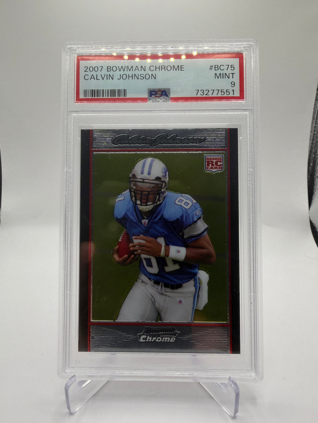 2007 Bowman Chrome Calvin Johnson Rookie Card #BC75 PSA 9