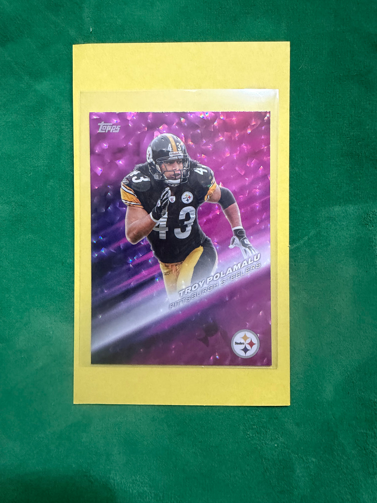 2026 Topps Football Greats of the Game Pink Crackle Foil Troy Polamalu #GOTG-24