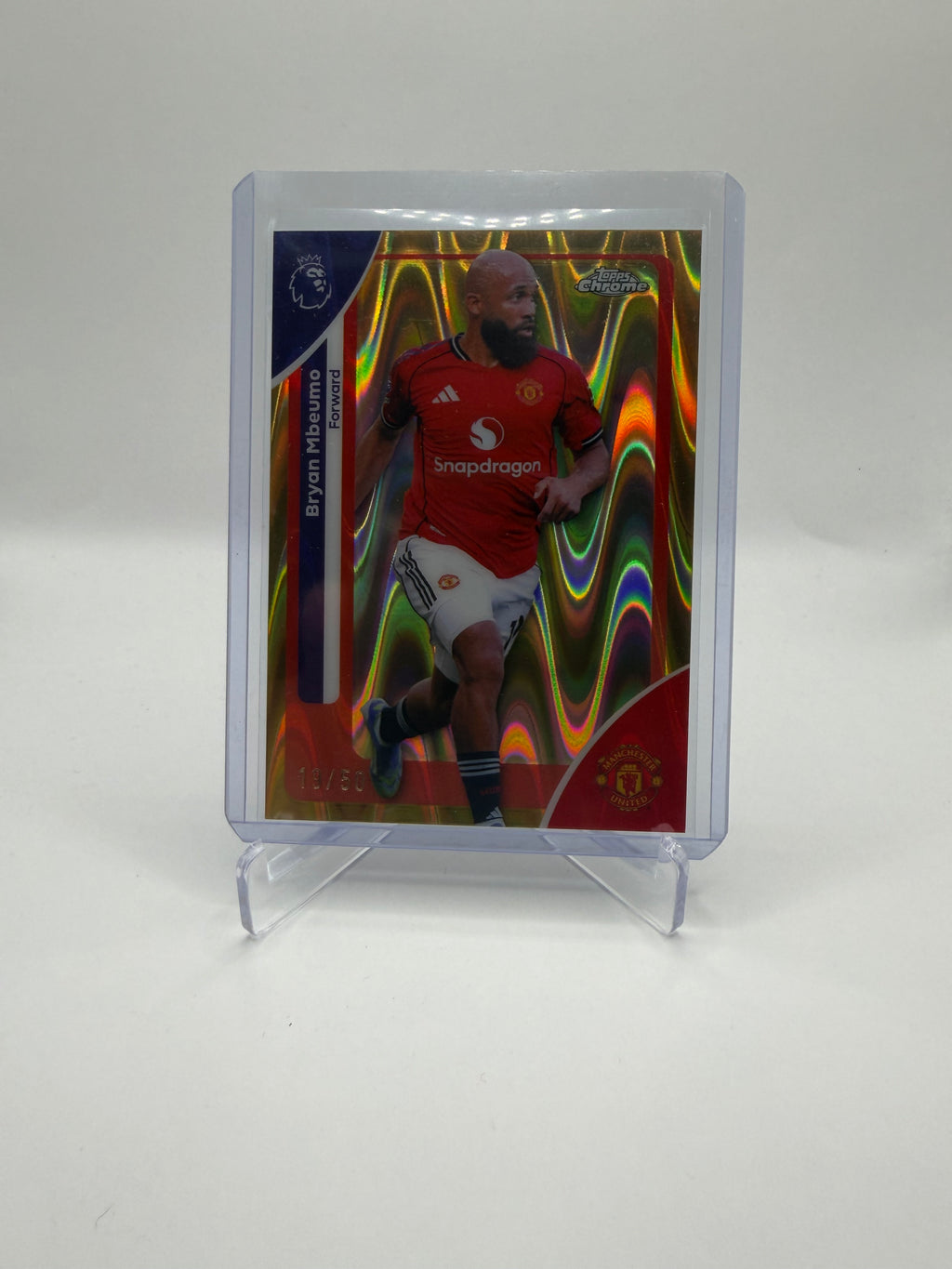 2025-26 Topps Chrome Premier League Bryan Mbeumo Gold Lava Refractor /50 #131