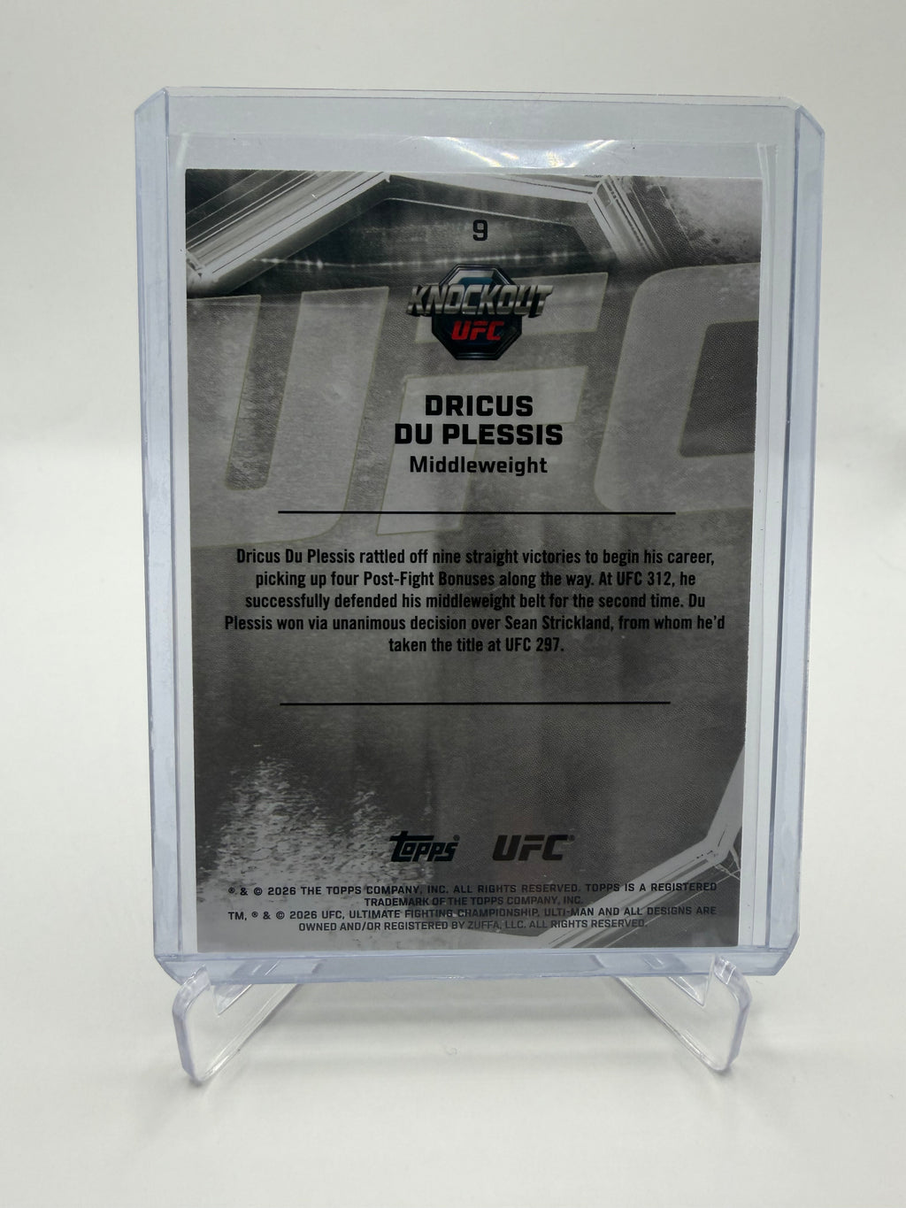 2026 Topps UFC Knockout Dricus Du Plessis 1/1