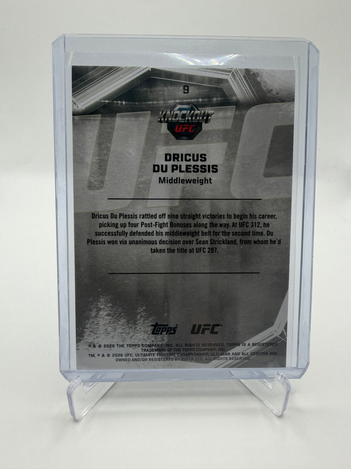 2026 Topps UFC Knockout Dricus Du Plessis 1/1