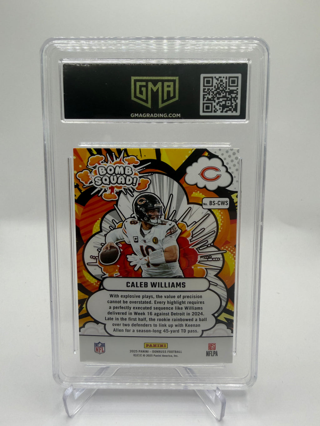 2025 Donruss Football Bomb Squad Caleb Williams #BS-CWS GMA Gem Mint 10