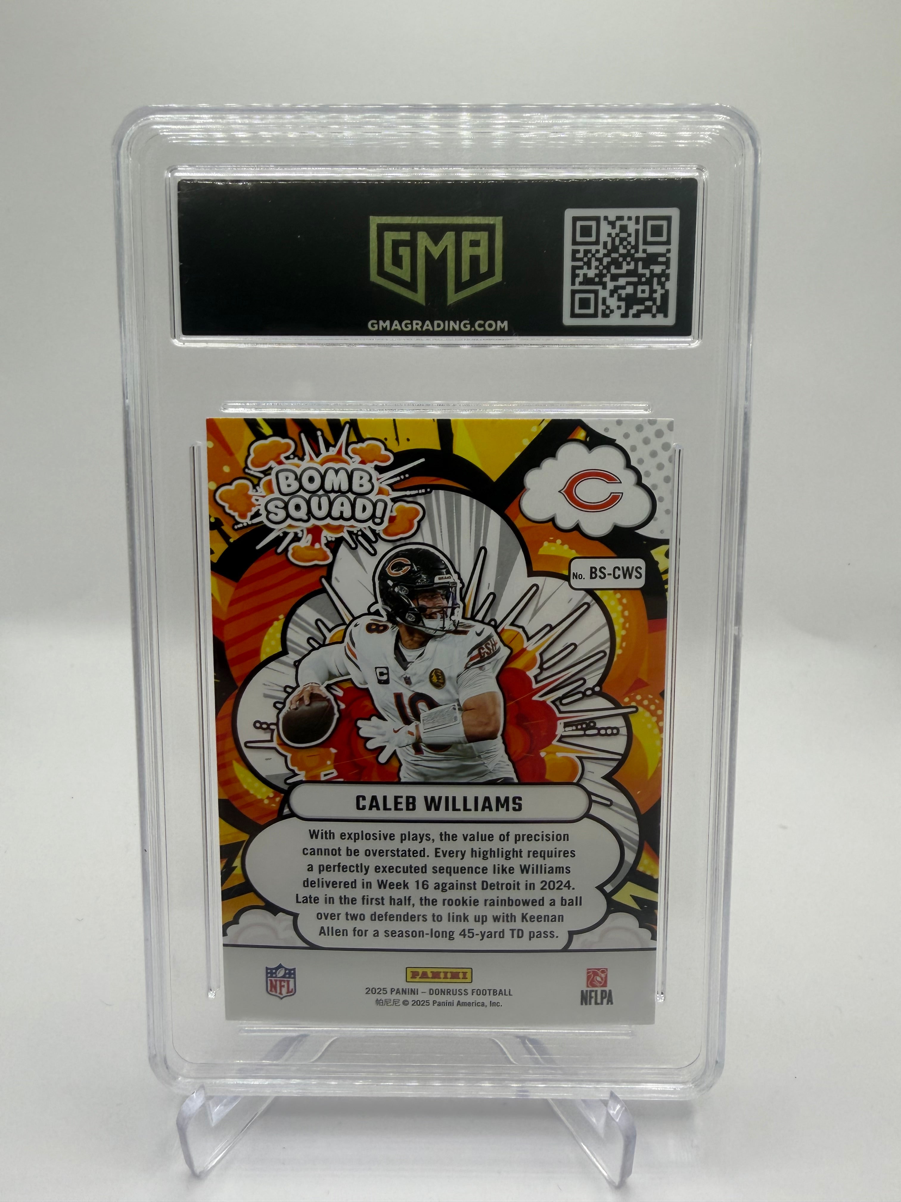 2025 Donruss Football Bomb Squad Caleb Williams #BS-CWS GMA Gem Mint 10