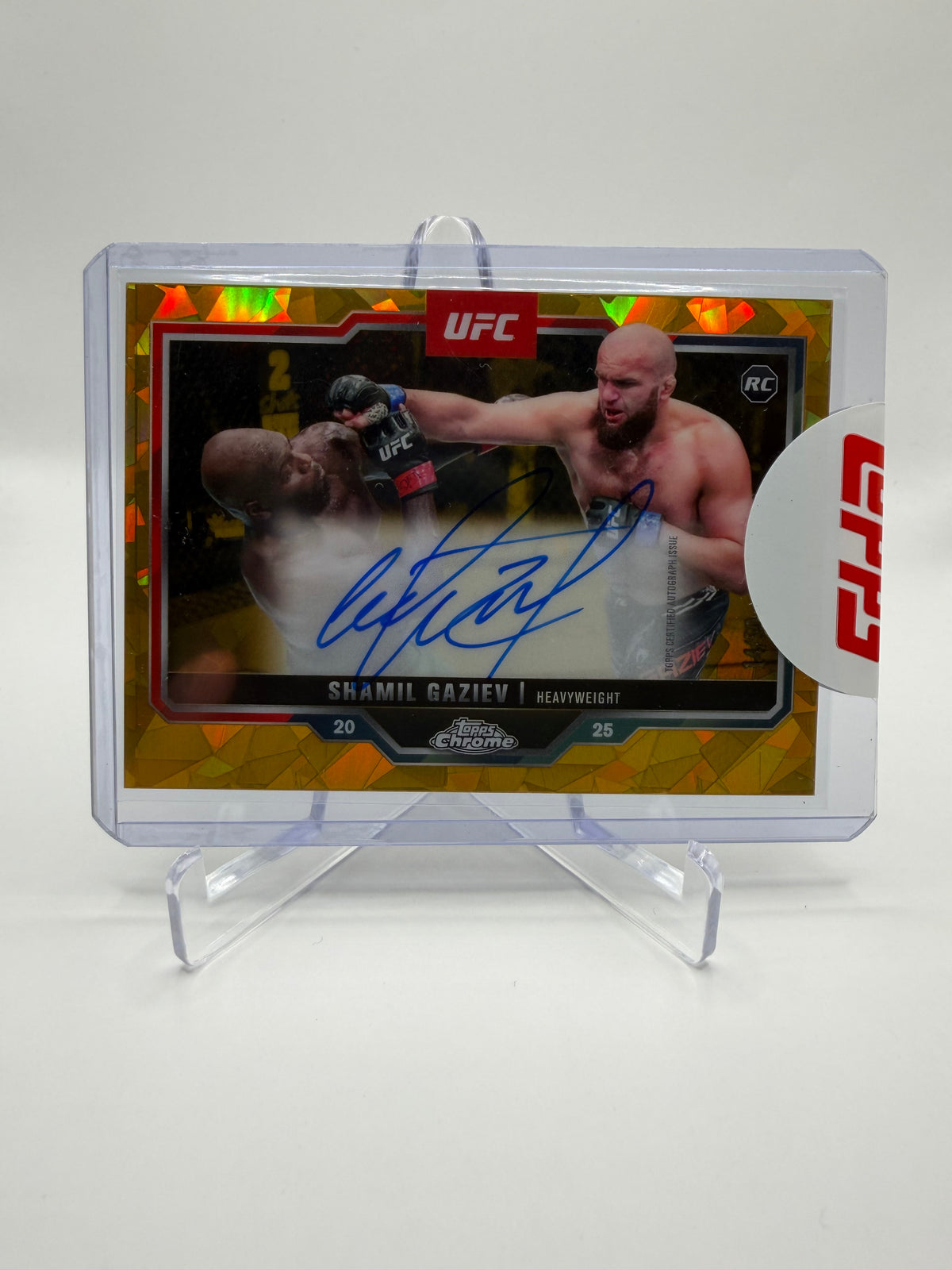2025 Topps Chrome Sapphire UFC Shamil Gaziev Chrome Rookie Autograph Gold /50 #CRA-SG
