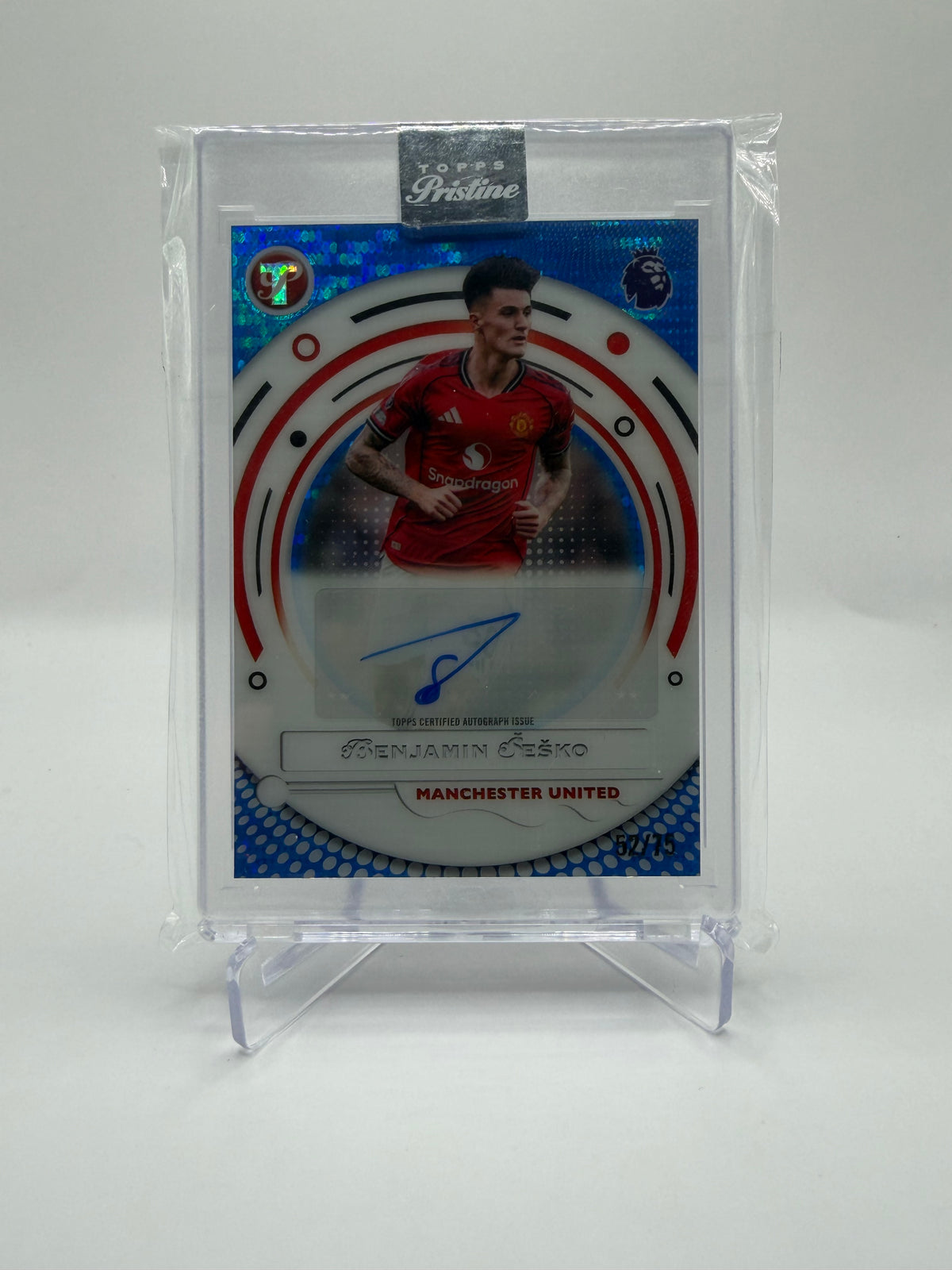 2026 Topps Pristine Premier League Benjamin Šeško Pristine Autograph Blue /75 #PA-SK