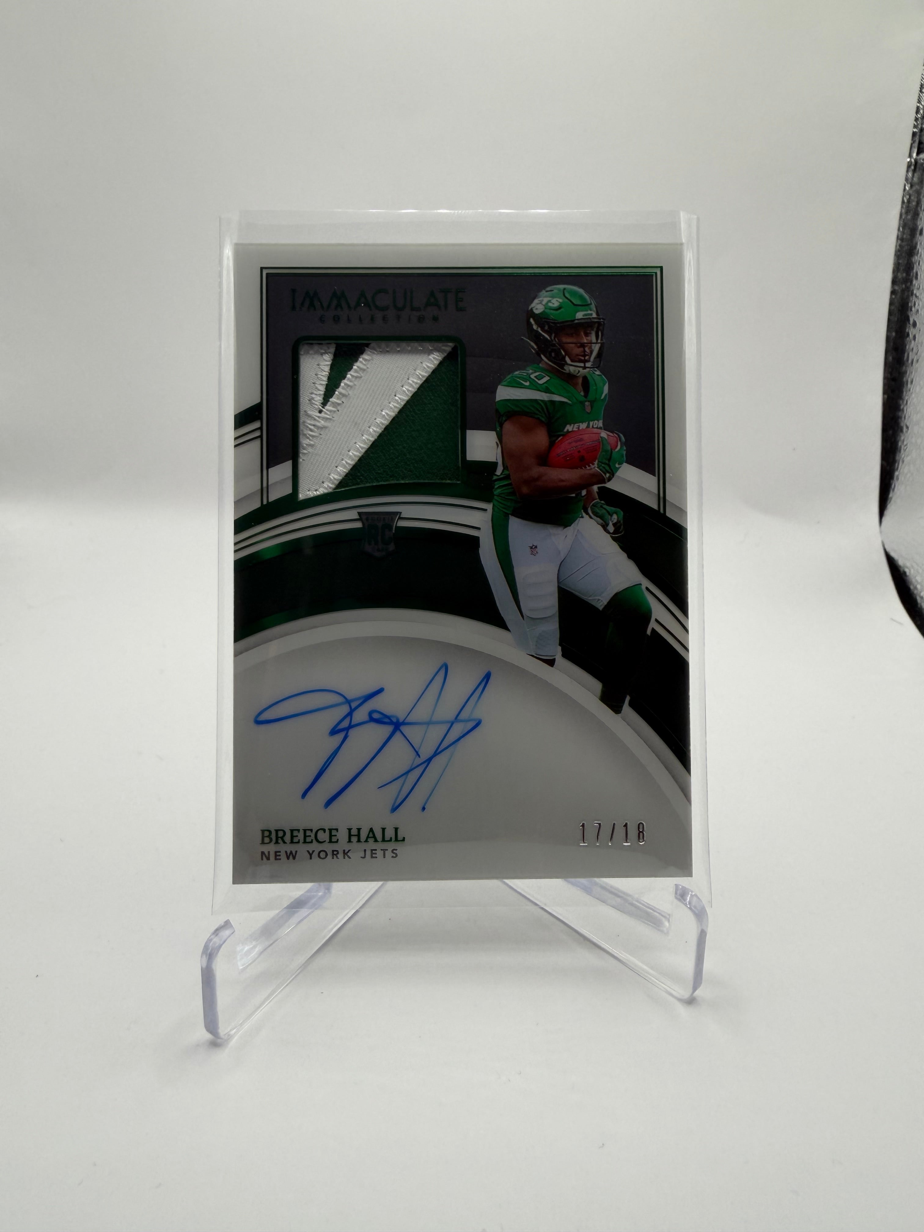 2022 Panini Immaculate Collection Football Breece Hall Rookie Patch Autograph Premium /18 #113