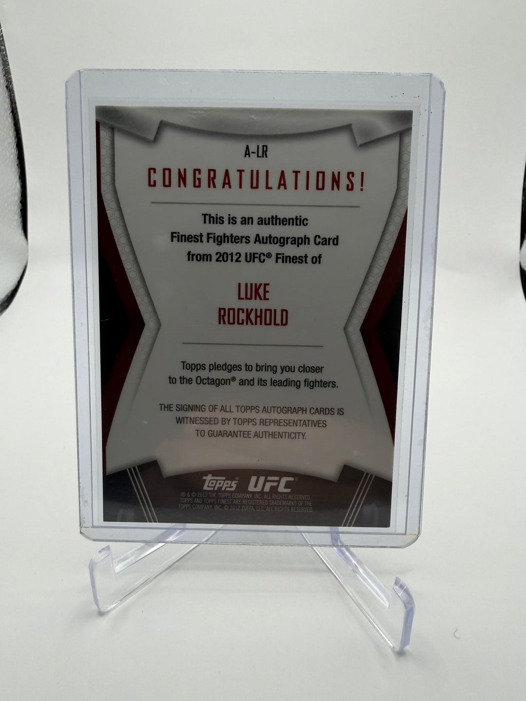 2012 Topps UFC Finest Luke Rockhold Finest Fighters Autograph #A-LR