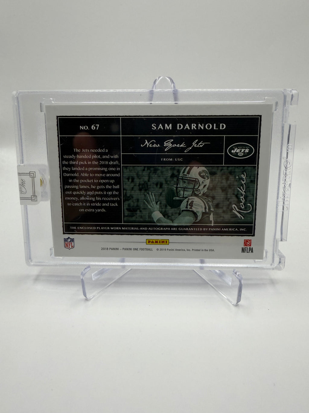 2018 Panini One Football Sam Darnold Rookie Patch Autograph Purple /25 #67