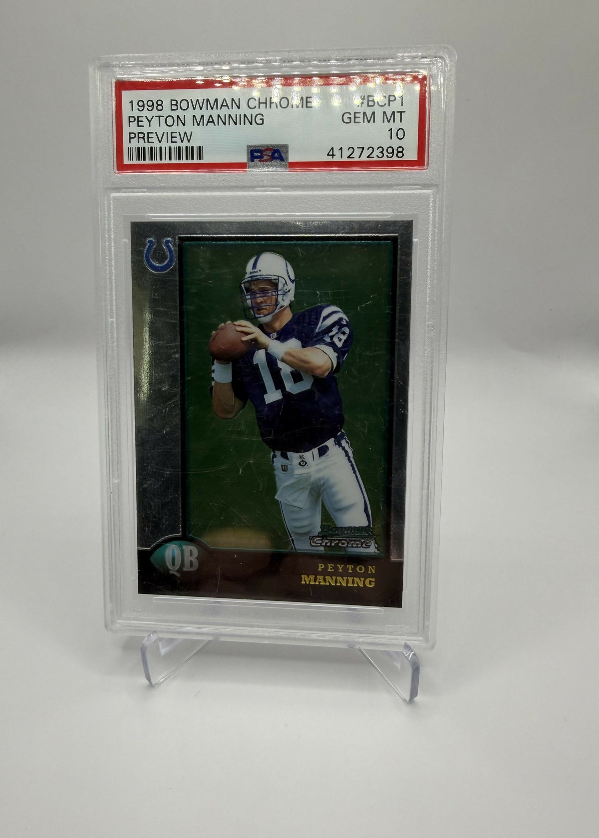 1998 Bowman Chrome Preview Peyton Manning PSA 10