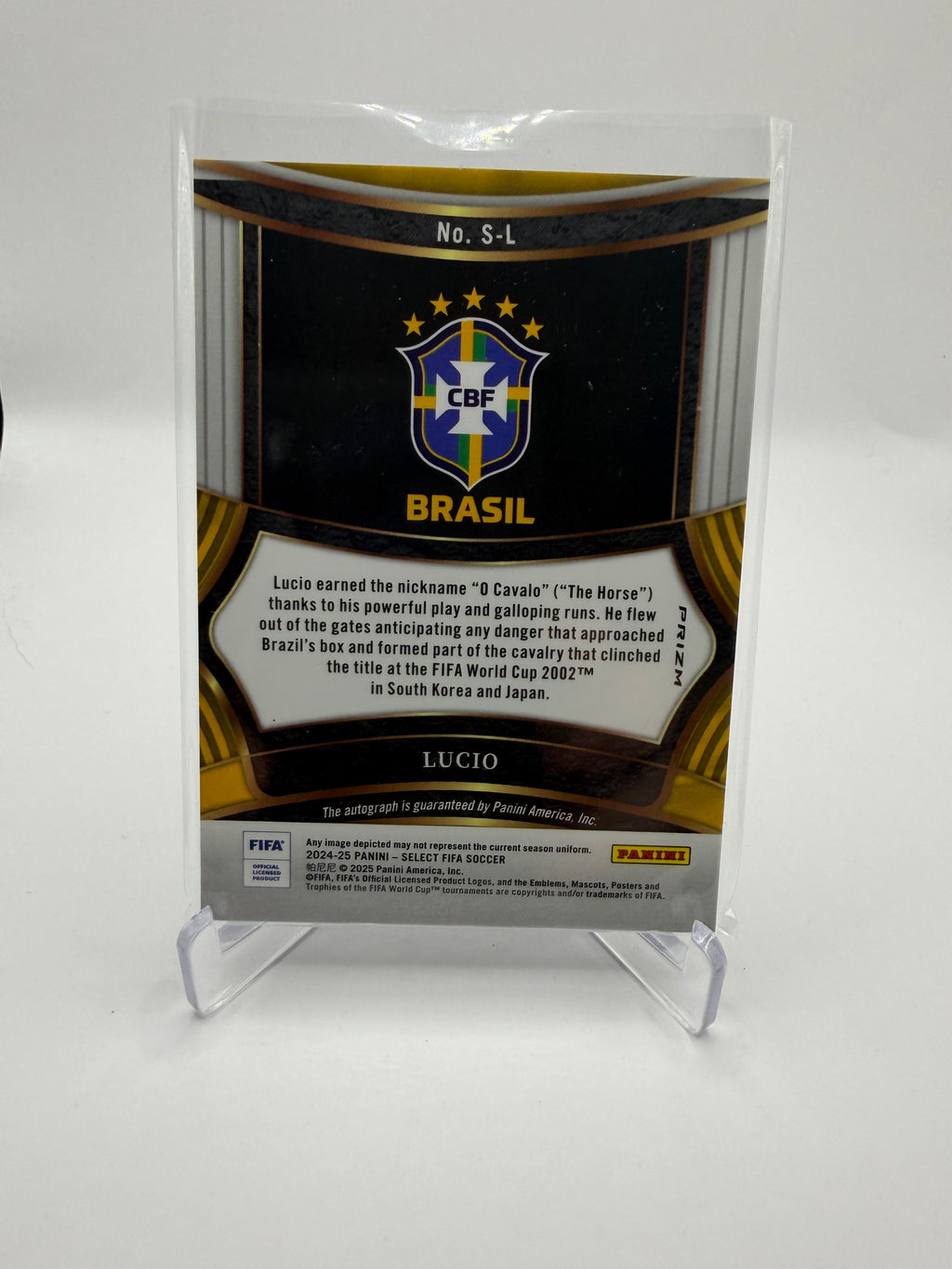 2024-25 Panini Select FIFA Soccer Lucio Signatures Prizm Autograph #S-L Brazil