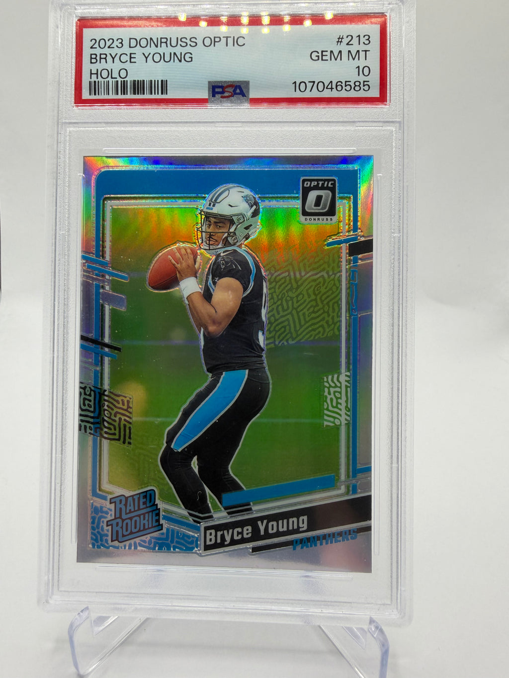 2023 Panini Donruss Optic Football Bryce Young Rated Rookie Holo #213 PSA 10