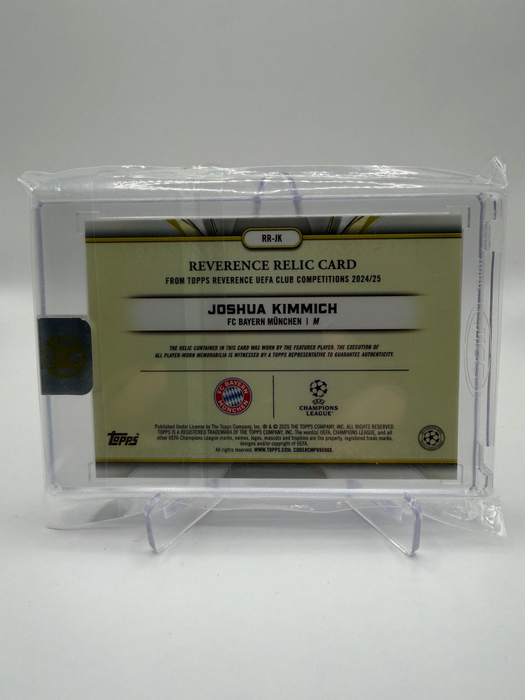 2024-25 Topps Reverence UEFA Club Competitions Joshua Kimmich Reverence Relic Card #RR-JK /99