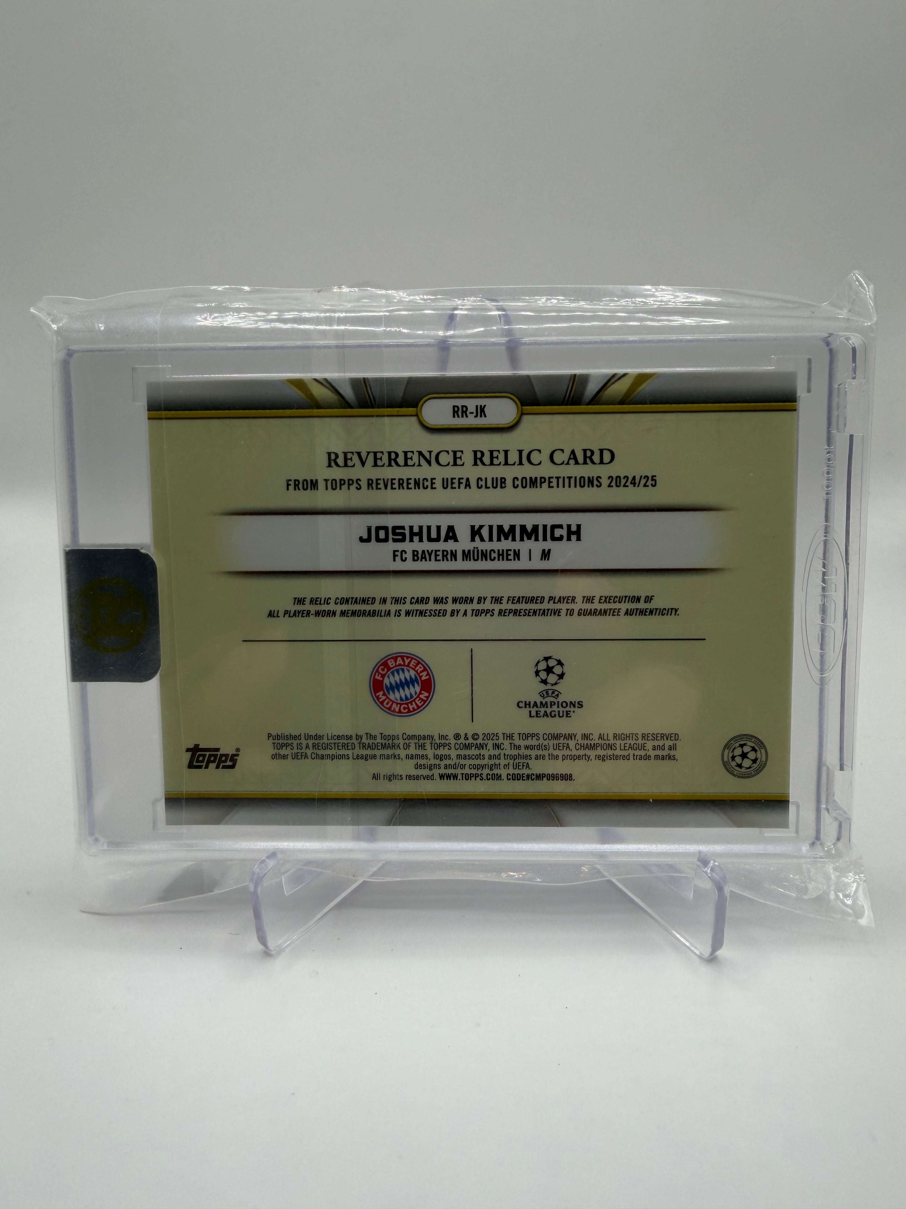 2024-25 Topps Reverence UEFA Club Competitions Joshua Kimmich Reverence Relic Card #RR-JK /99