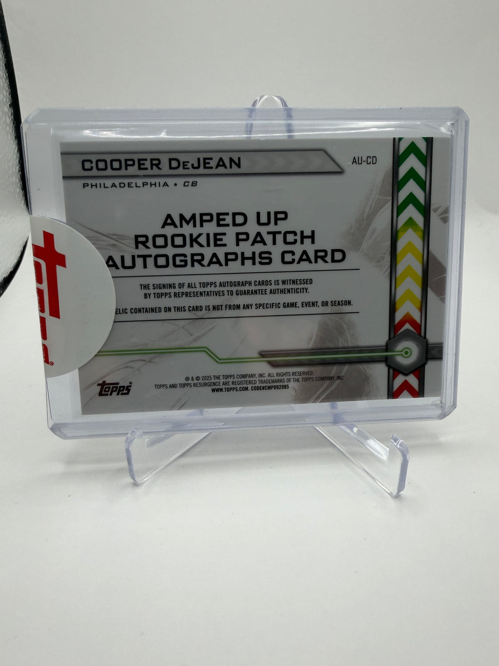 2025 Topps Resurgence Amped Up Rookie Patch Autographs Cooper DeJean #AU-CD
