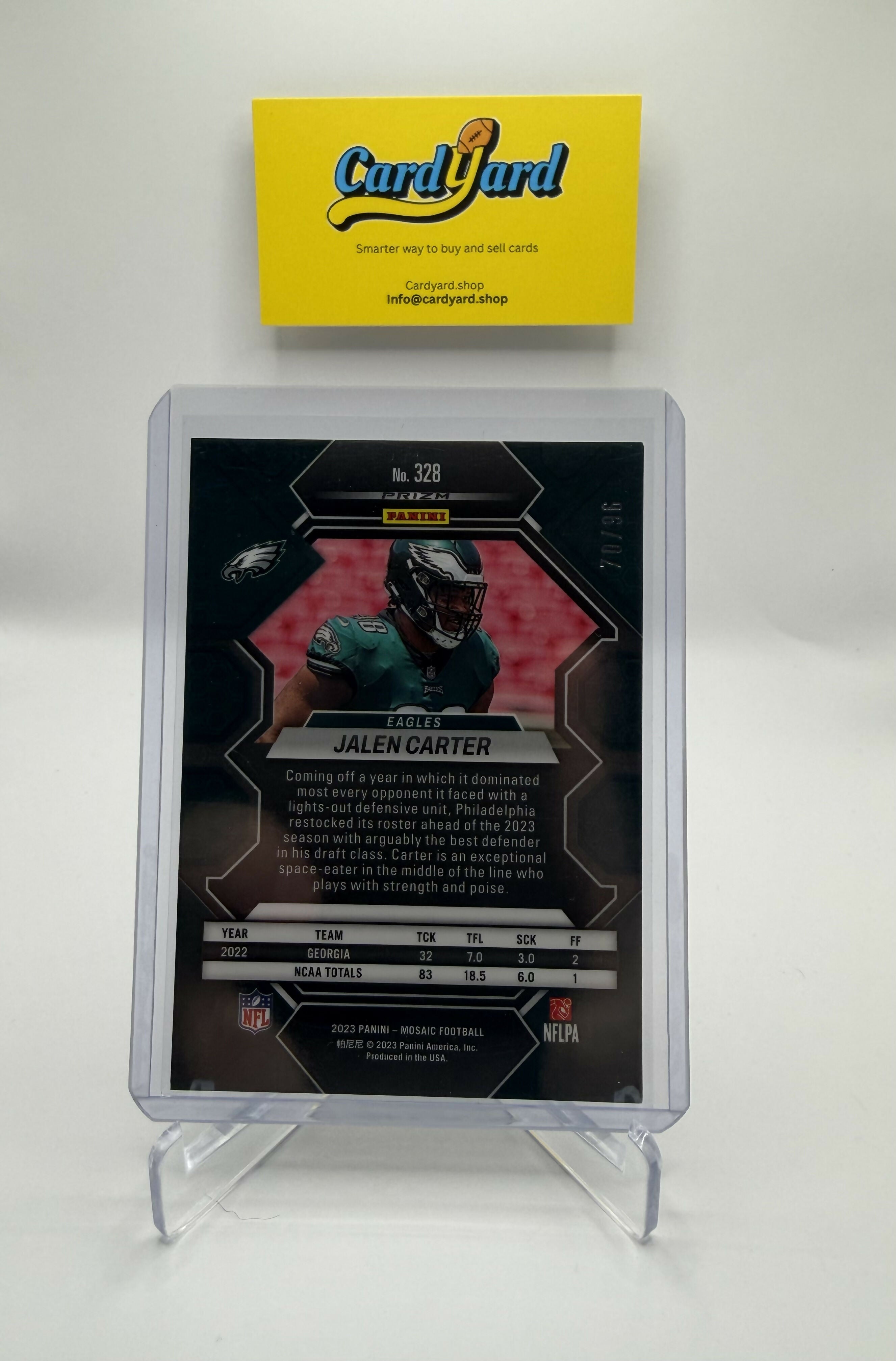 2023 Panini Mosaic Jalen Carter Blue Sparkle /96