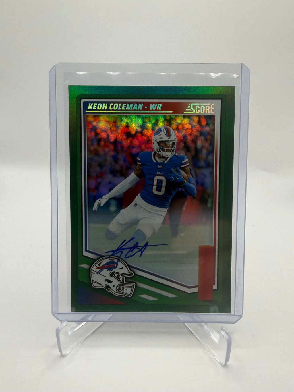 2025 Panini Score Football Keon Coleman Autograph Green Parallel #4
