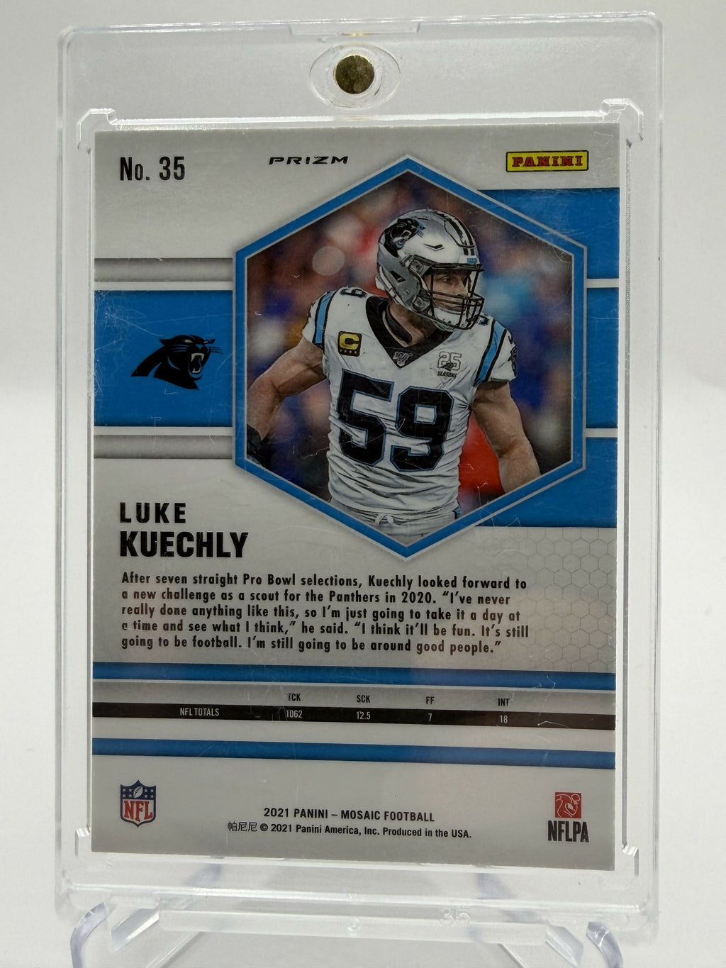 2021 Panini Mosaic Luke Kuechly Homeycomb SSP
